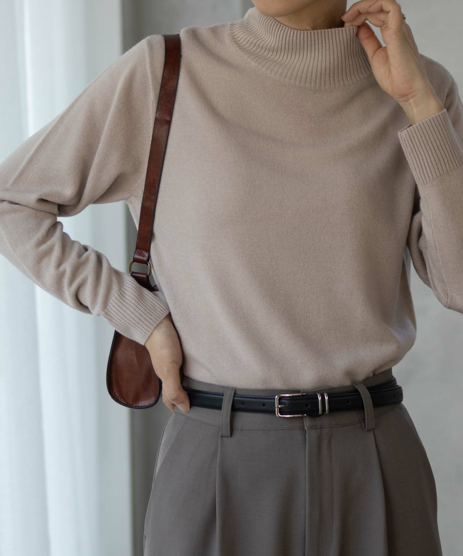 NAVY カシミヤタッチニット ハイネック レディース商品画像-7