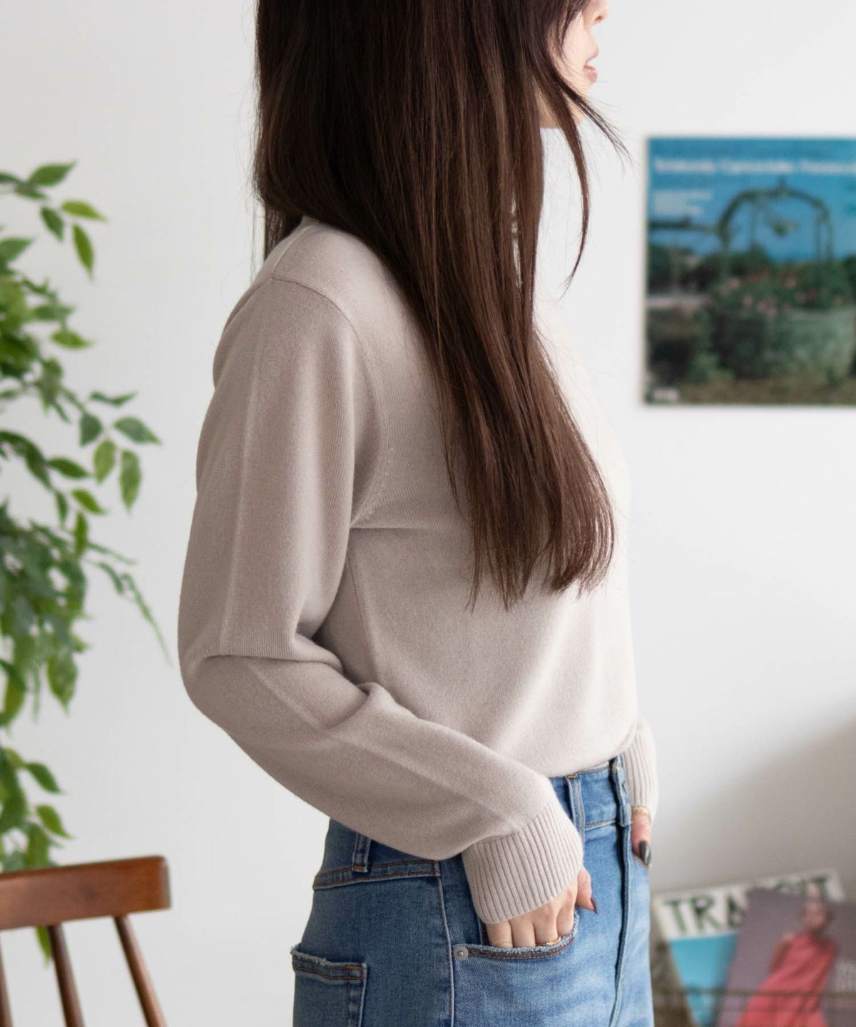 NAVY カシミヤタッチニット ハイネック レディース