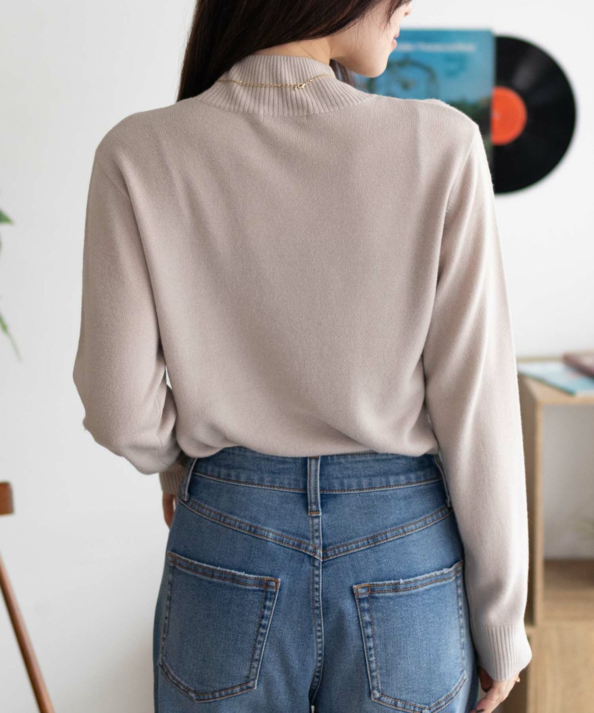 NAVY カシミヤタッチニット ハイネック レディース