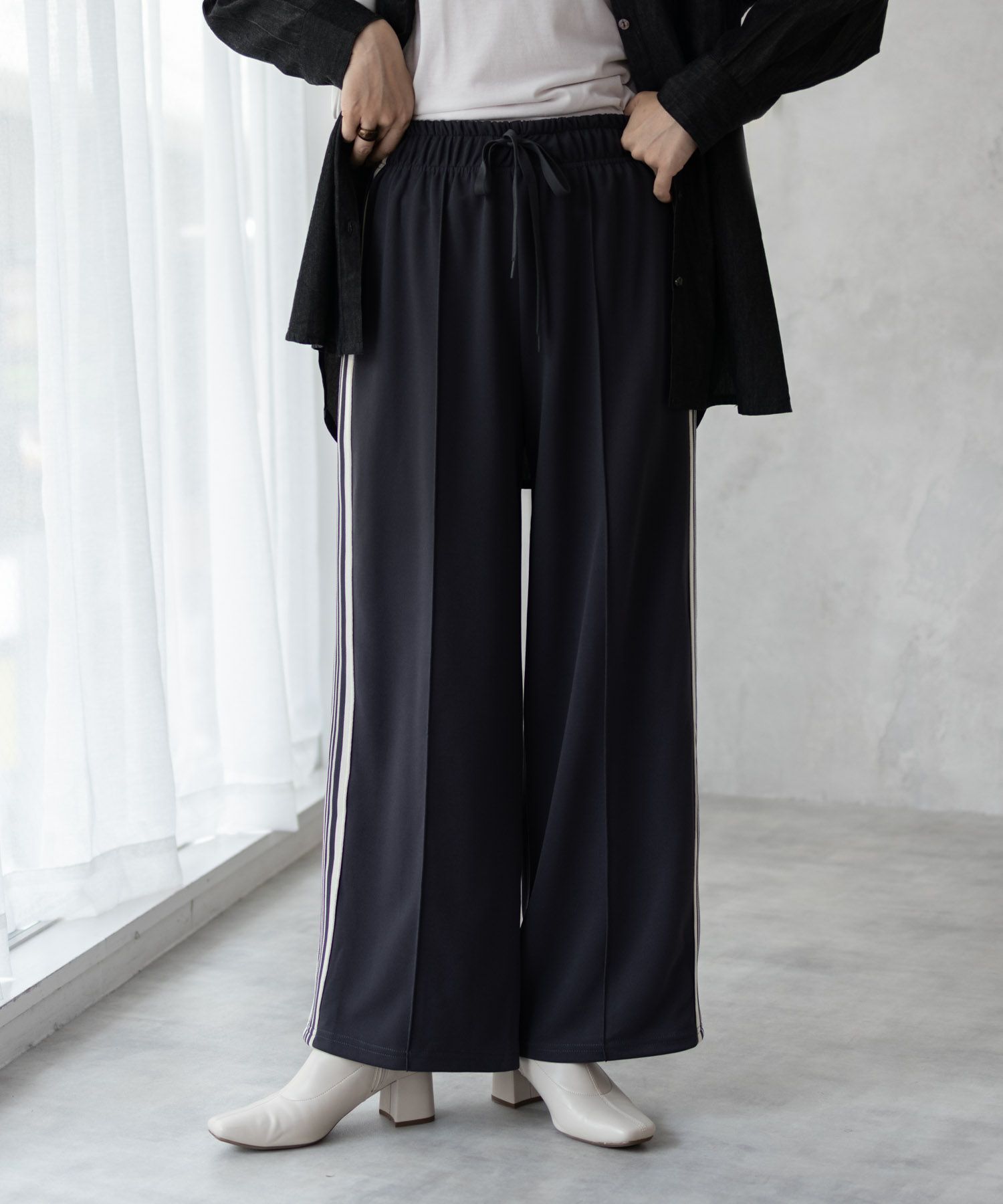 NAVY サイドラインパンツ レディース