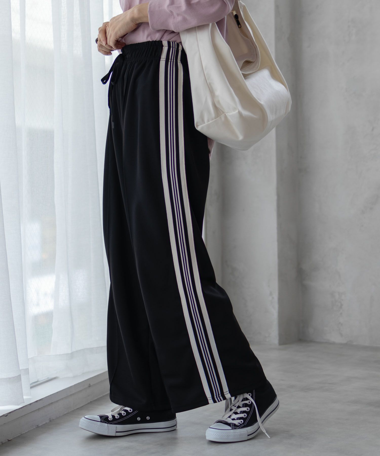 NAVY サイドラインパンツ レディース