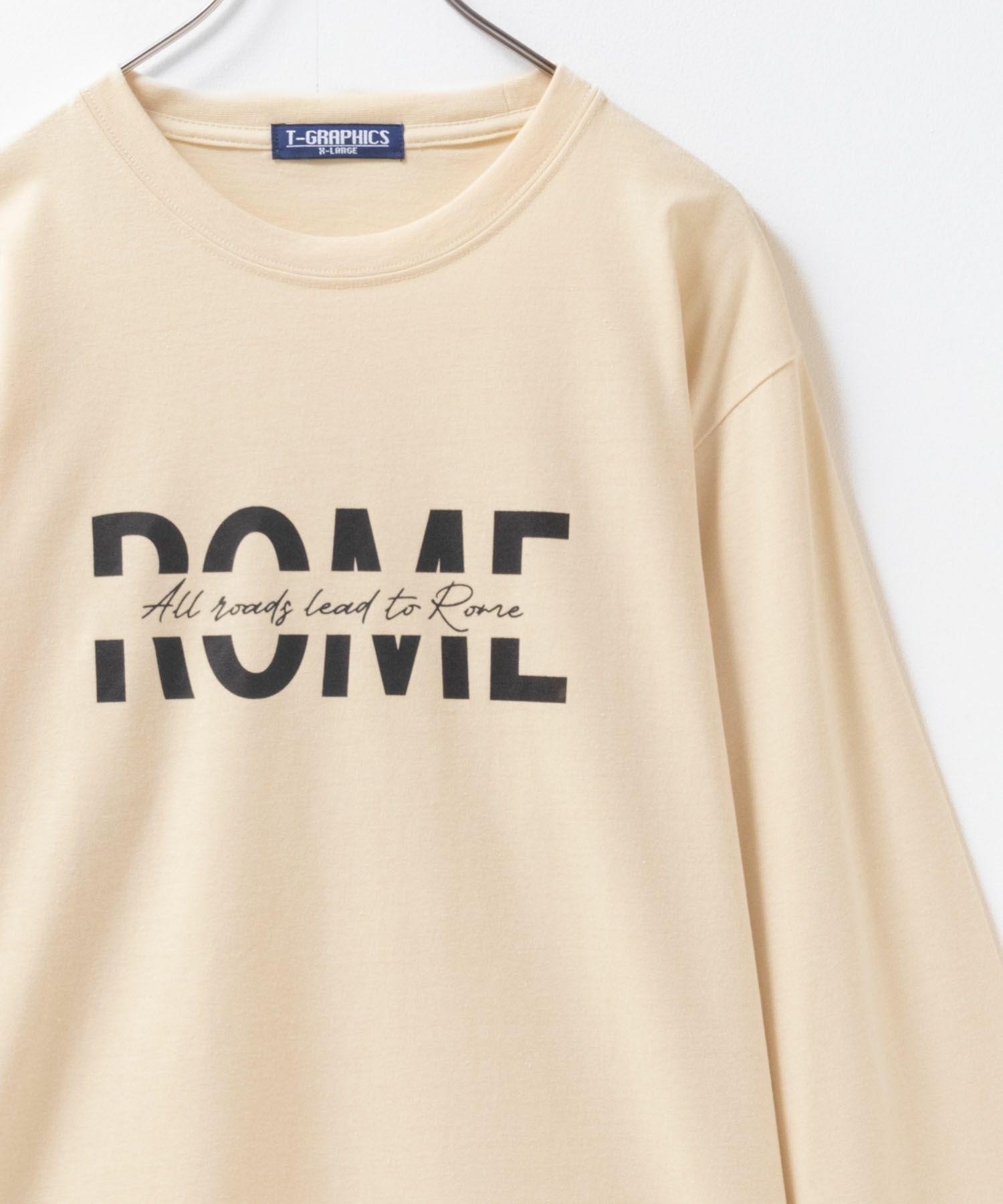 T-GRAPHICS ロゴプリント長袖Tシャツ メンズ