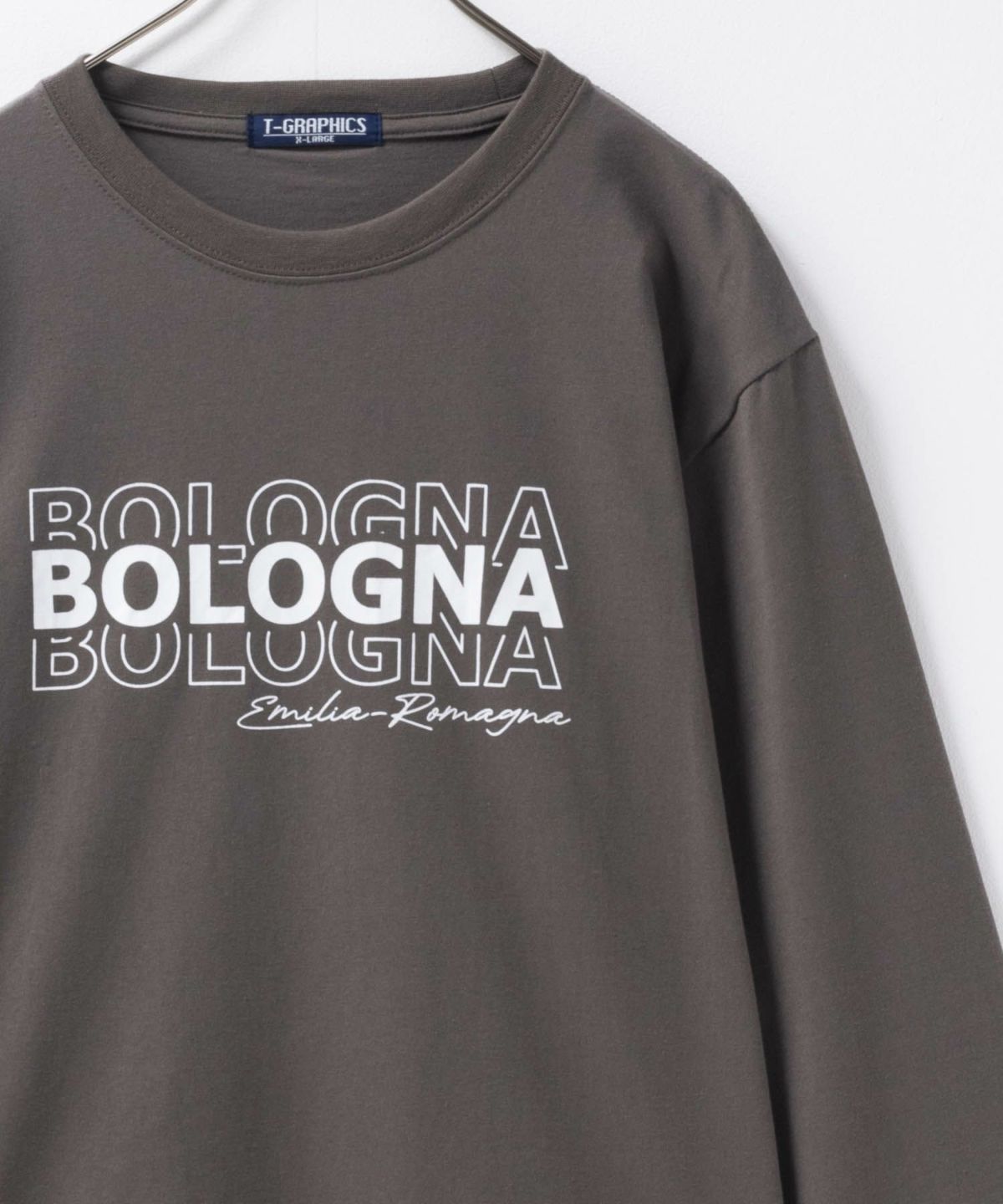 T-GRAPHICS ロゴプリント長袖Tシャツ メンズ