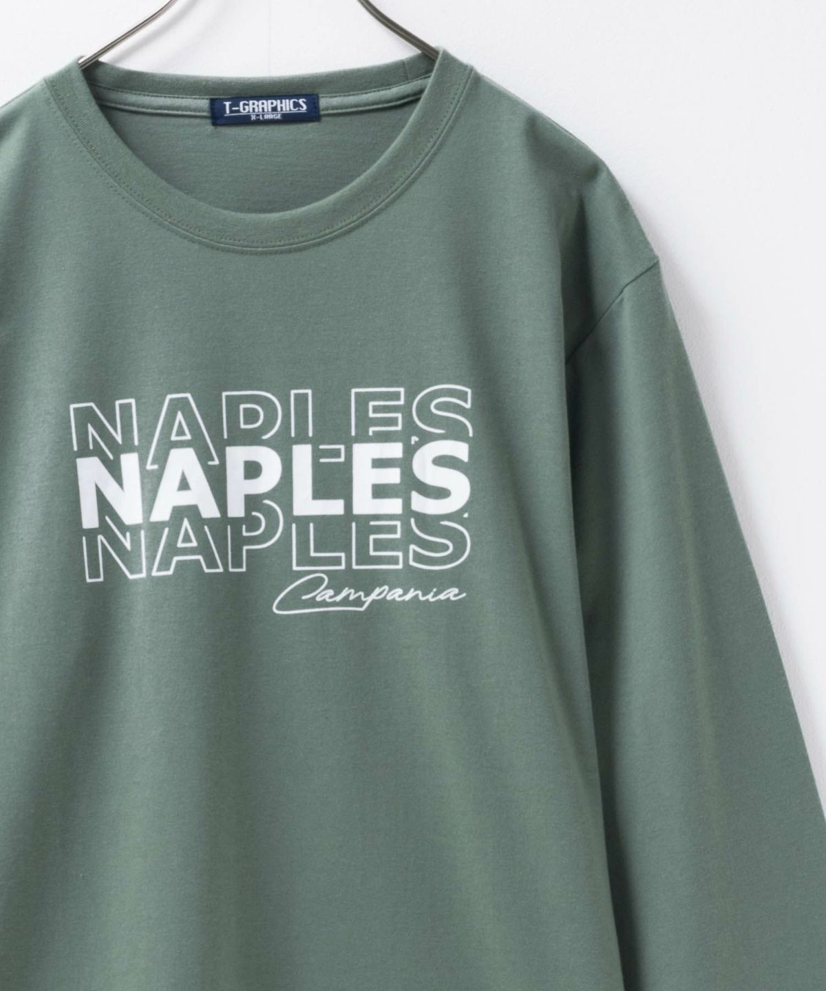 T-GRAPHICS ロゴプリント長袖Tシャツ メンズ
