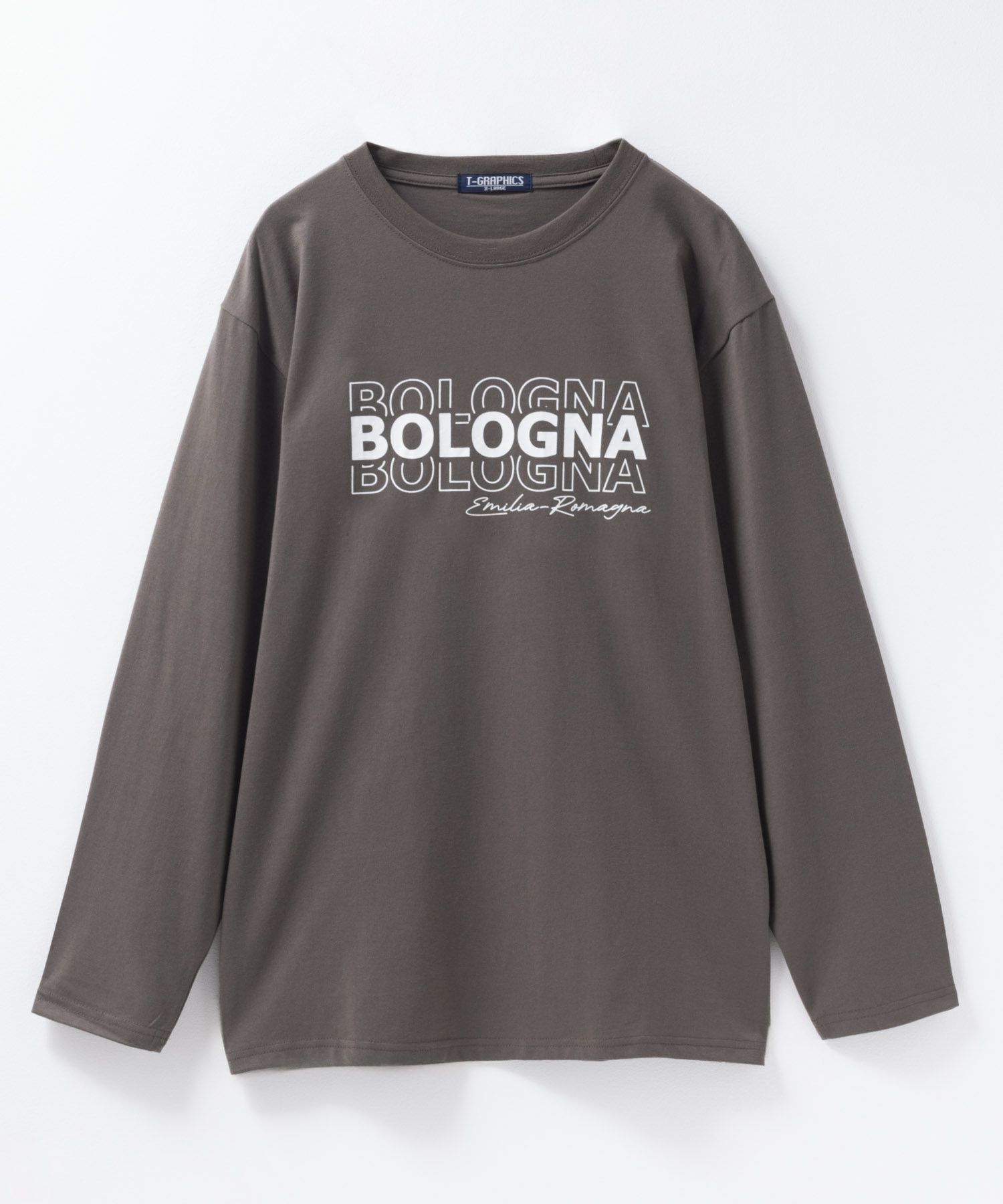 T-GRAPHICS ロゴプリント長袖Tシャツ メンズ