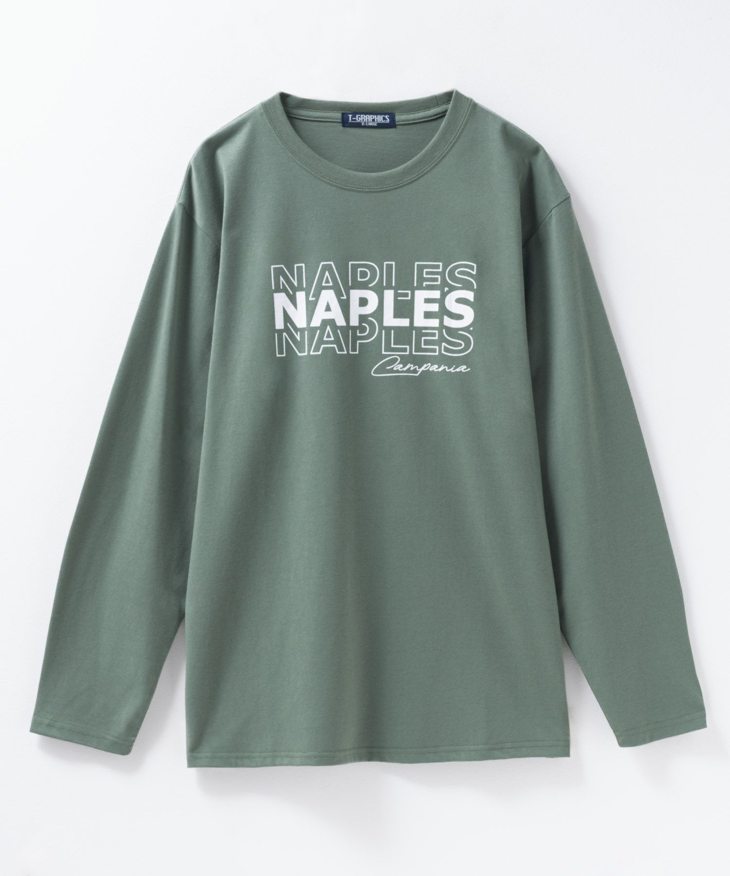T-GRAPHICS ロゴプリント長袖Tシャツ メンズ