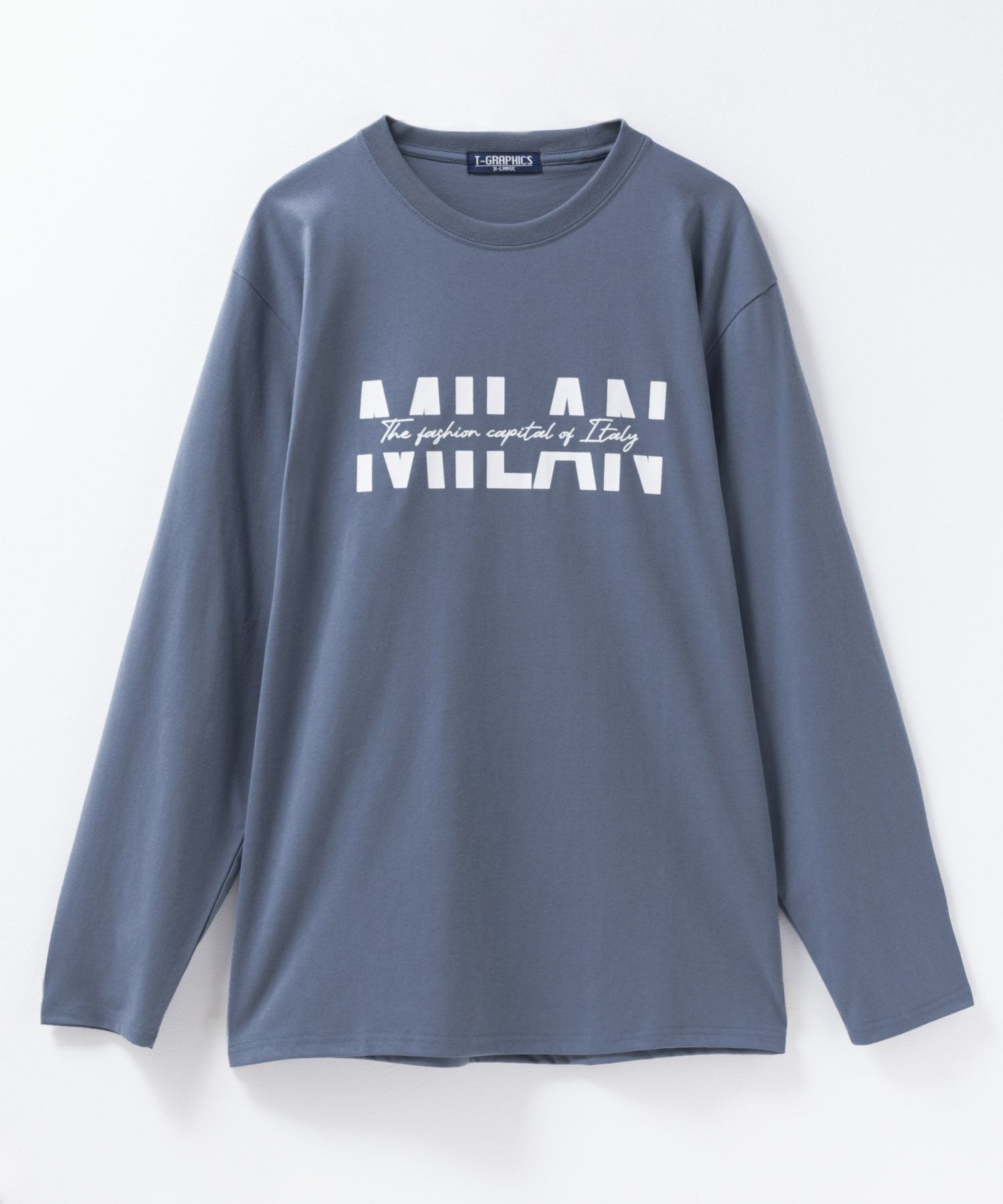 T-GRAPHICS ロゴプリント長袖Tシャツ メンズ