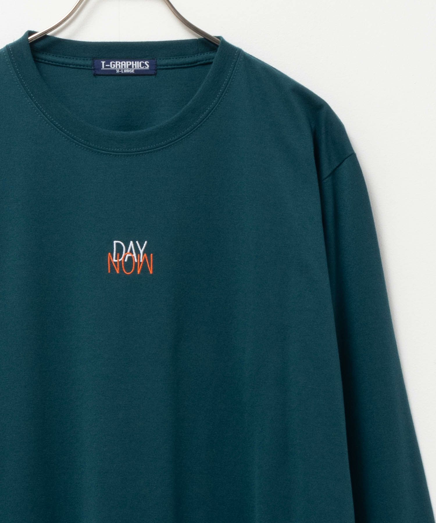 T-GRAPHICS  ワンポイント刺繍長袖Tシャツ メンズ商品画像-2