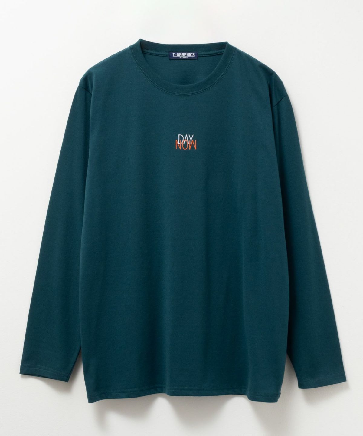T-GRAPHICS ワンポイント刺繍長袖Tシャツ メンズ