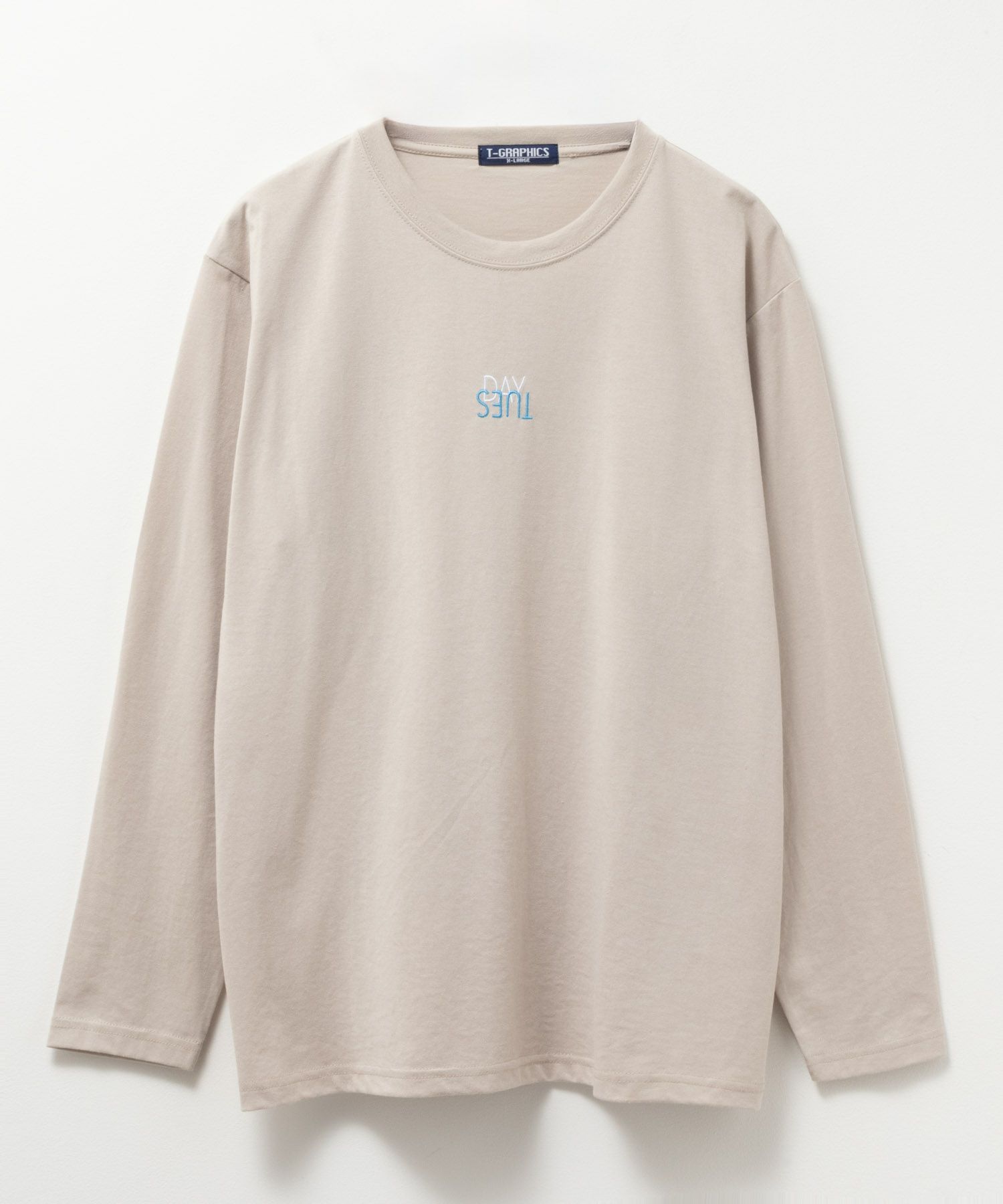T-GRAPHICS ワンポイント刺繍長袖Tシャツ メンズ