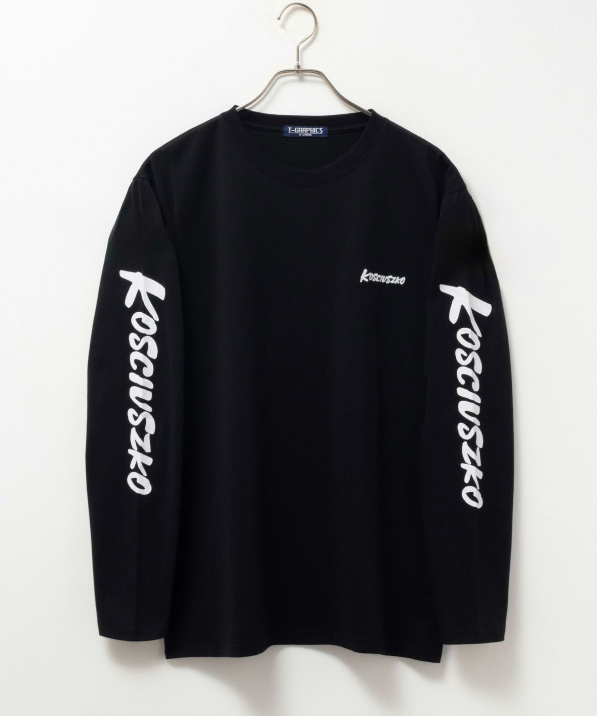 T-GRAPHICS 袖ロゴプリント長袖Tシャツ メンズ