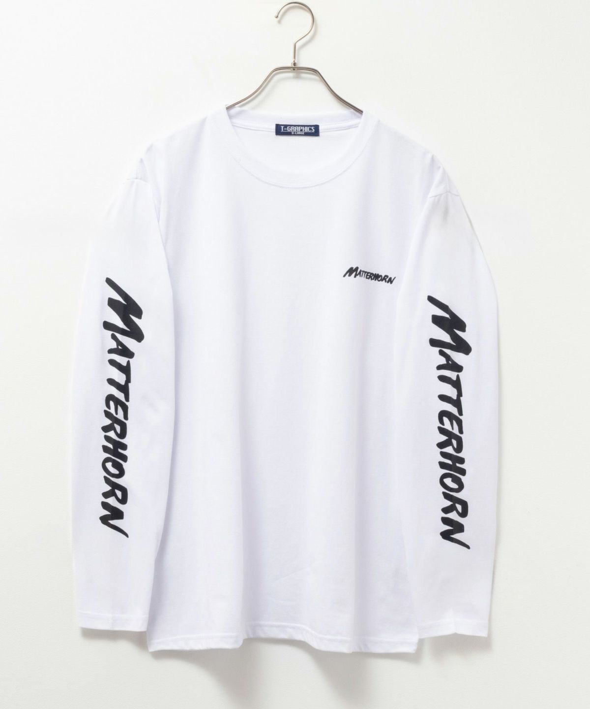 T-GRAPHICS 袖ロゴプリント長袖Tシャツ メンズ