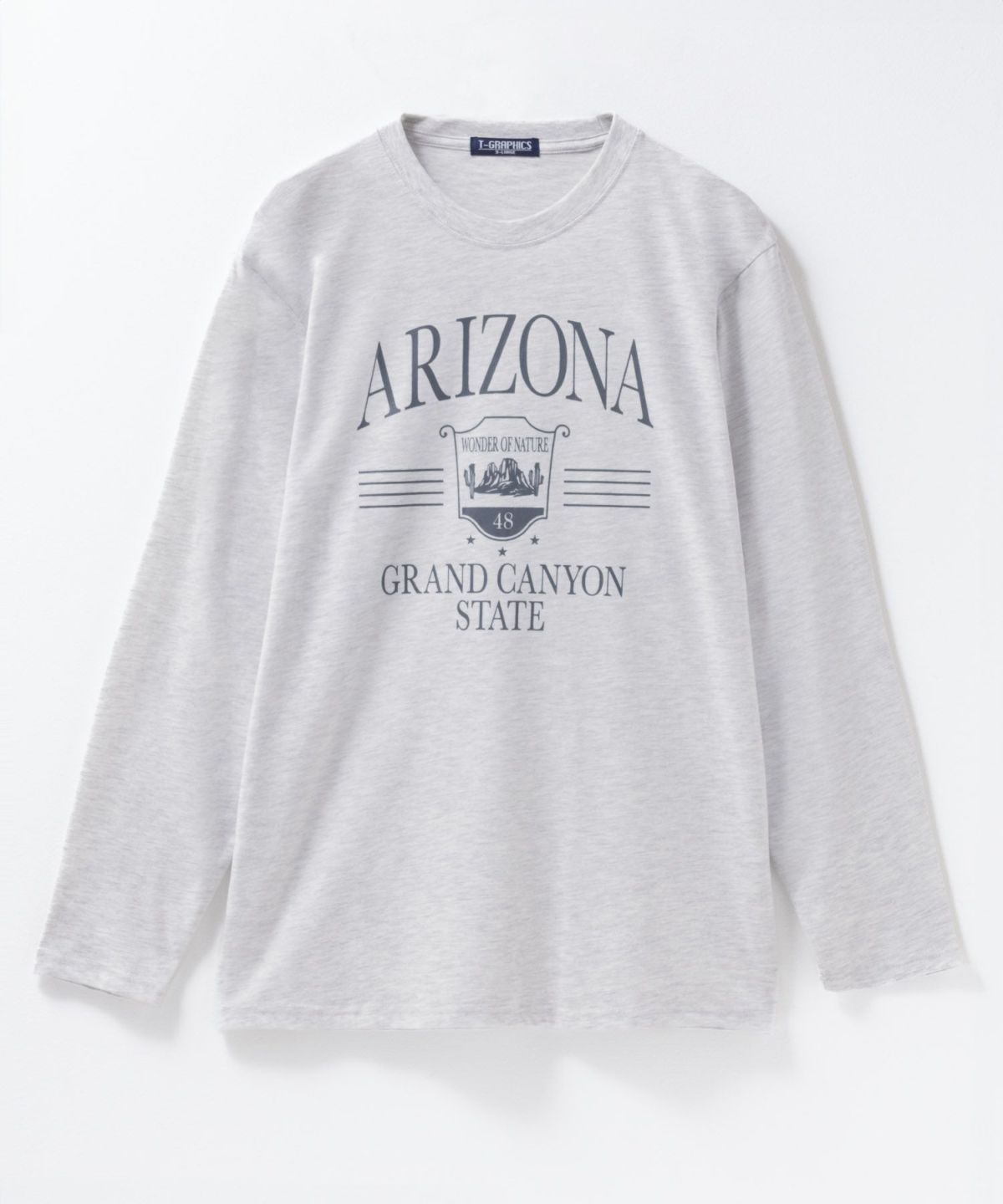 T-GRAPHICS カレッジプリント長袖Tシャツ メンズ