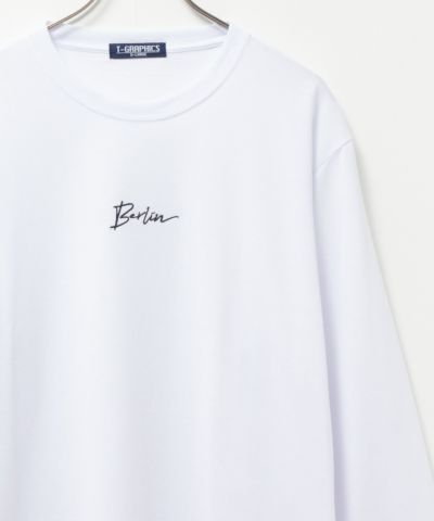 T-GRAPHICS ワンポイント刺繍長袖Tシャツ メンズ