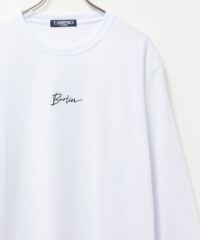 T-GRAPHICS ワンポイント刺繍長袖Tシャツ メンズ
