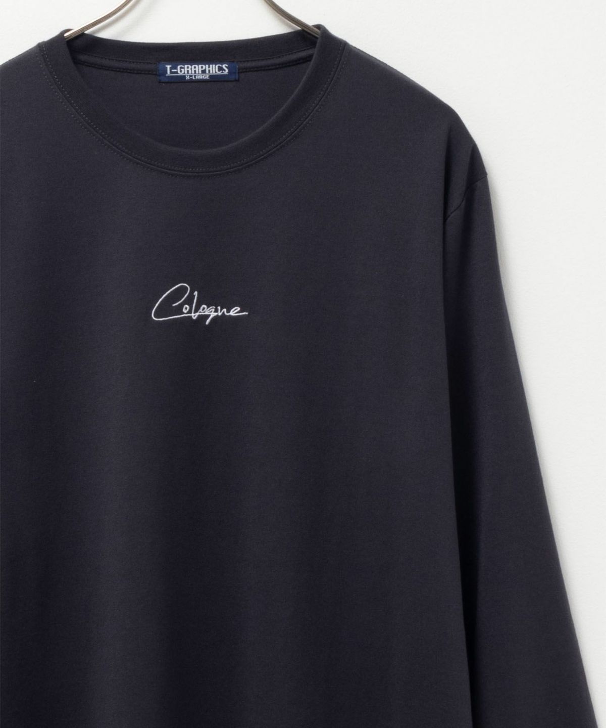 T-GRAPHICS ワンポイント刺繍長袖Tシャツ メンズ