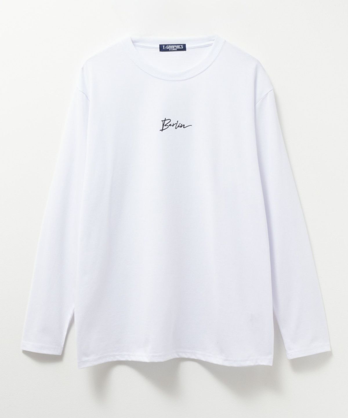 T-GRAPHICS ワンポイント刺繍長袖Tシャツ メンズ