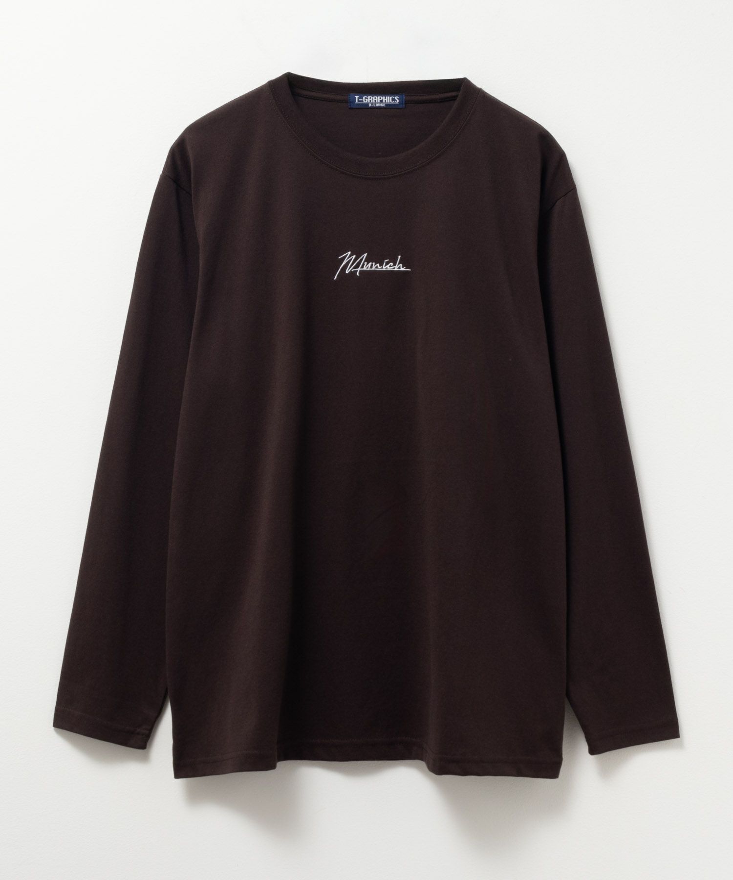 T-GRAPHICS ワンポイント刺繍長袖Tシャツ メンズ