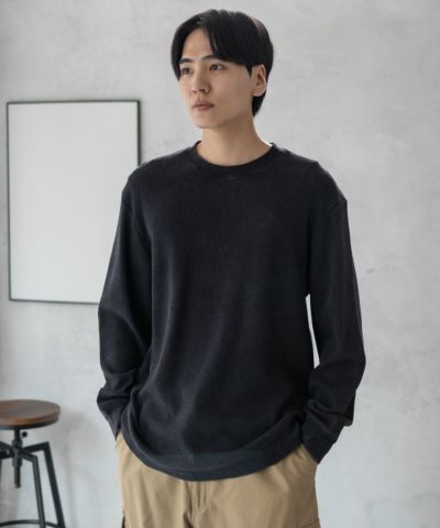 GOOD CREW  ワッフルクルー長袖Tシャツ メンズ