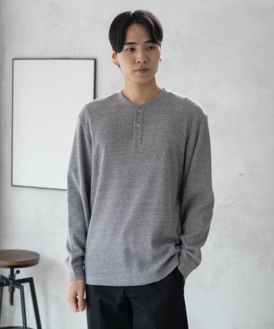 GOOD CREW  ワッフルヘンリー長袖Tシャツ メンズ