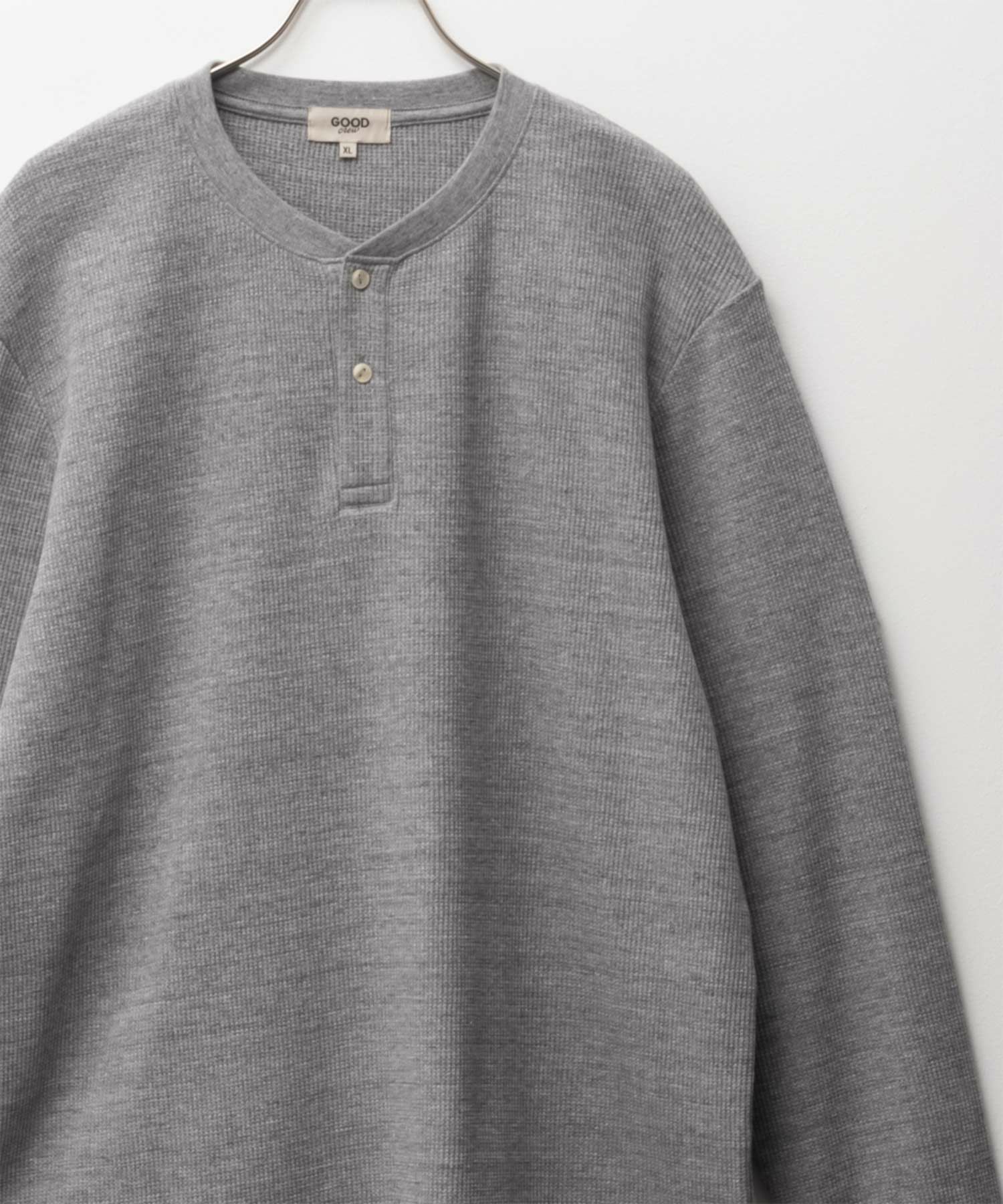 GOOD CREW ワッフルヘンリー長袖Tシャツ メンズ