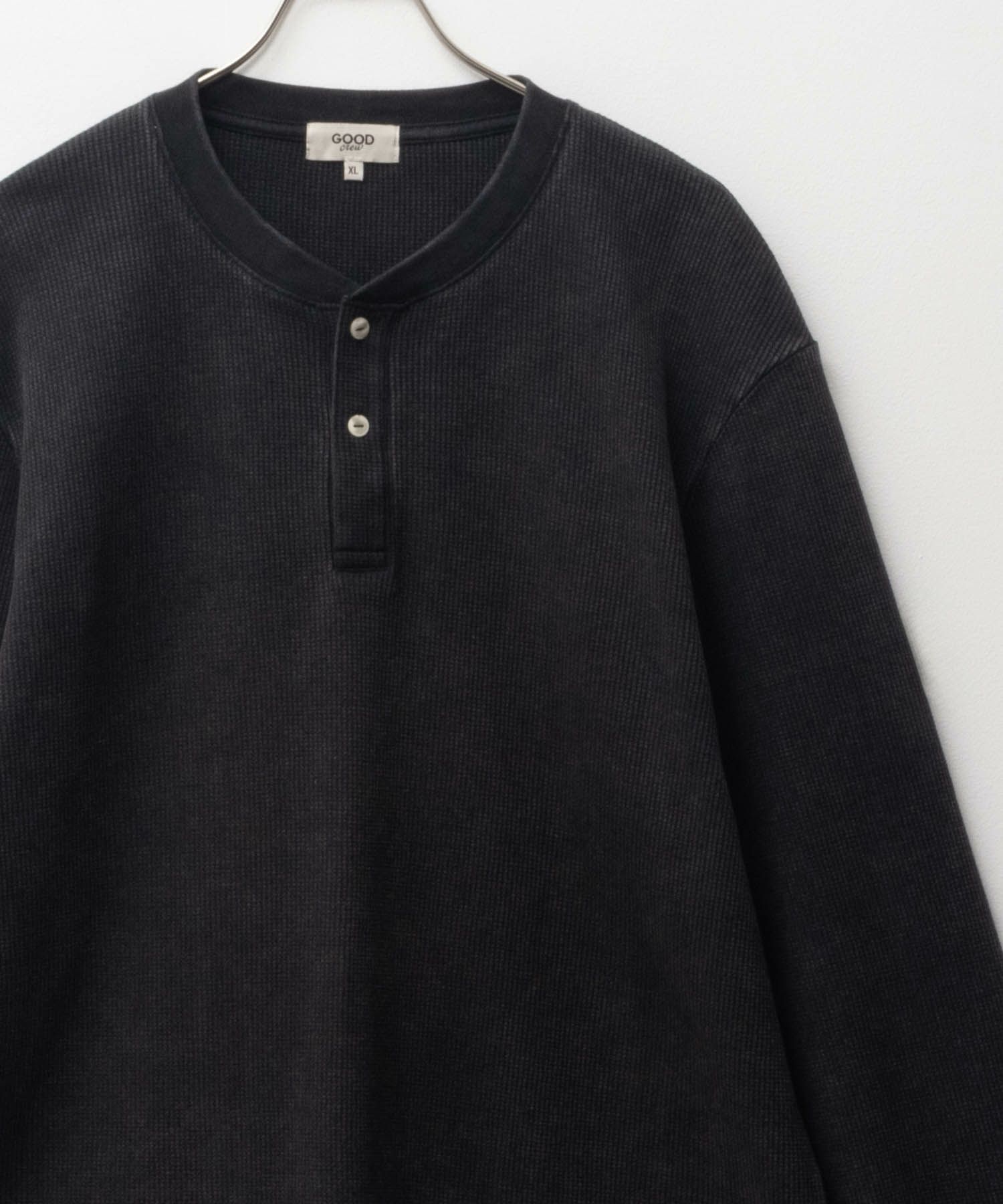 GOOD CREW ワッフルヘンリー長袖Tシャツ メンズ