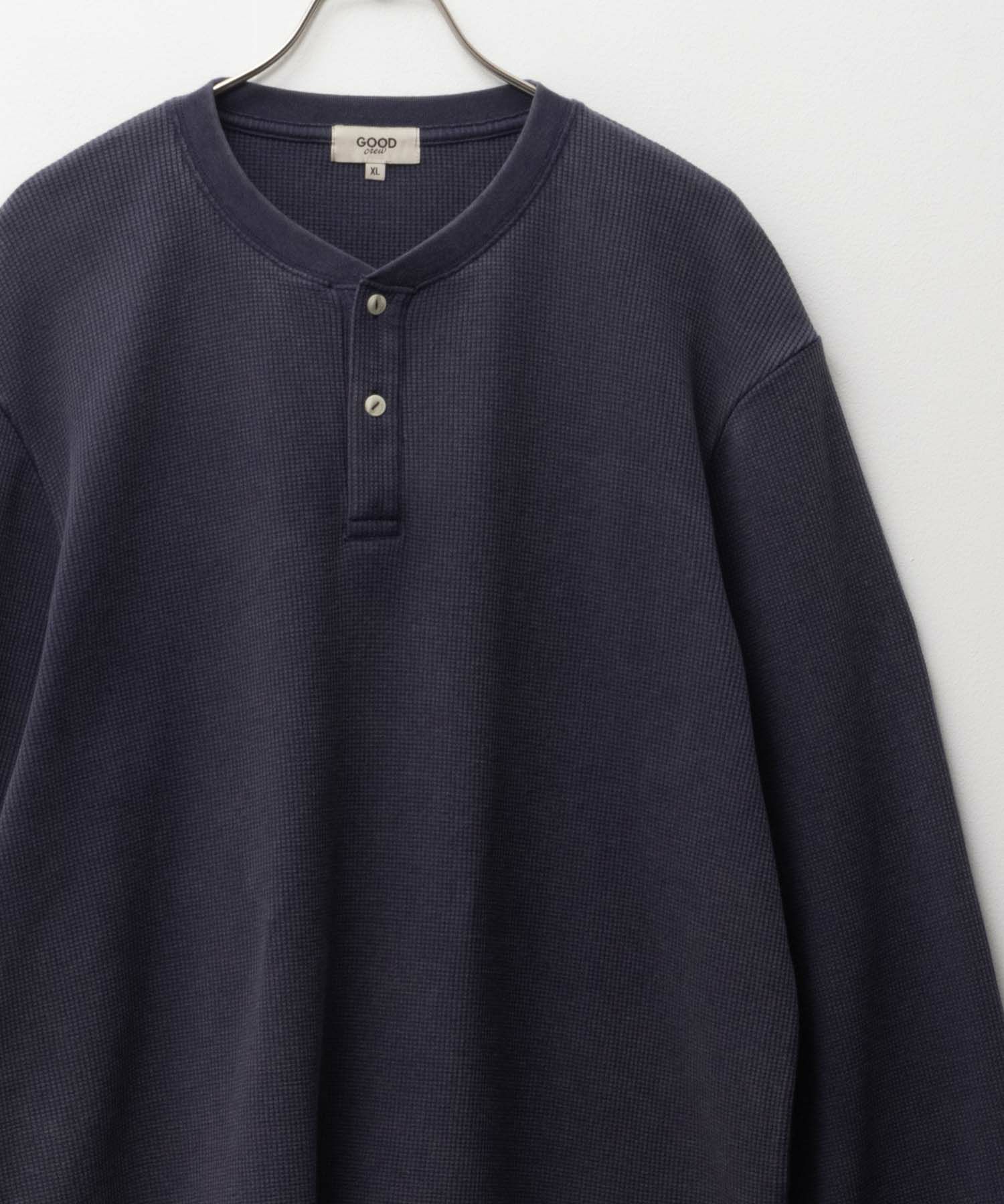 GOOD CREW ワッフルヘンリー長袖Tシャツ メンズ
