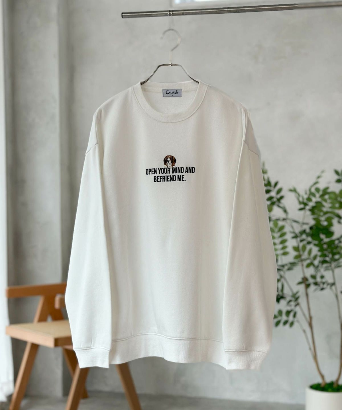 QUASH アニマル刺繍クルーネック メンズ