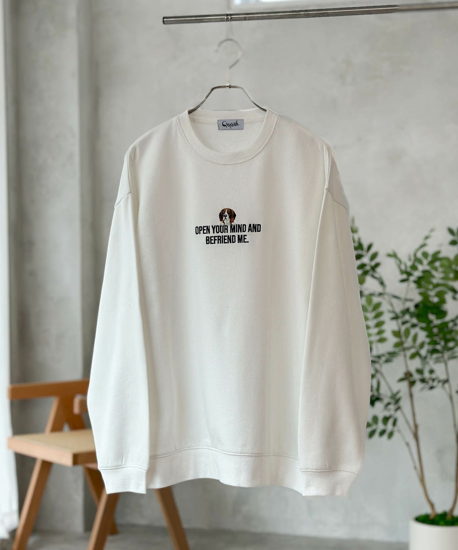 QUASH アニマル刺繍クルーネック メンズ