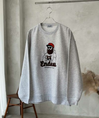 QUASH  ひげサガラ刺繍クルーネック メンズ