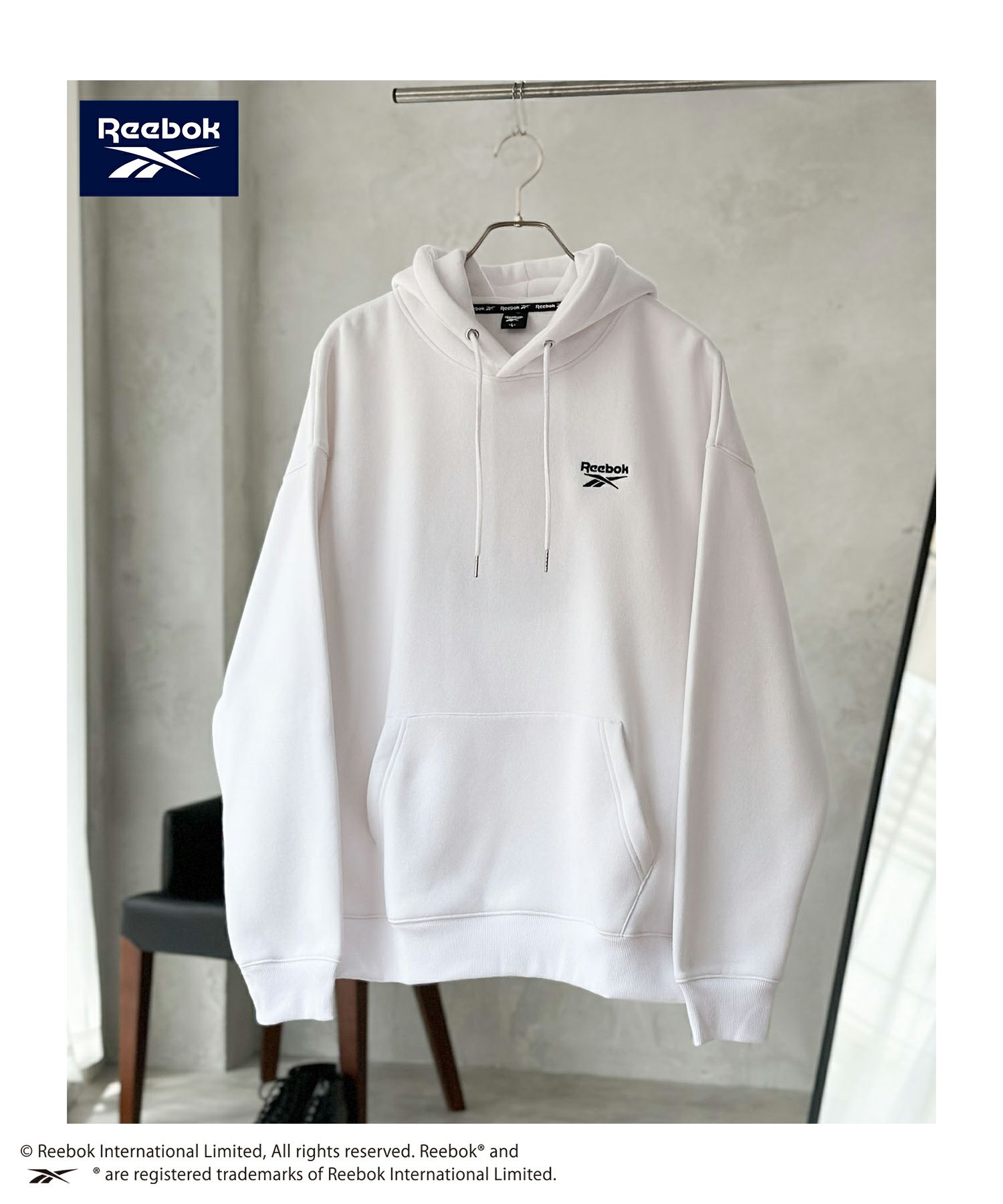 Reebok 裏起毛サークルロゴパーカー メンズ