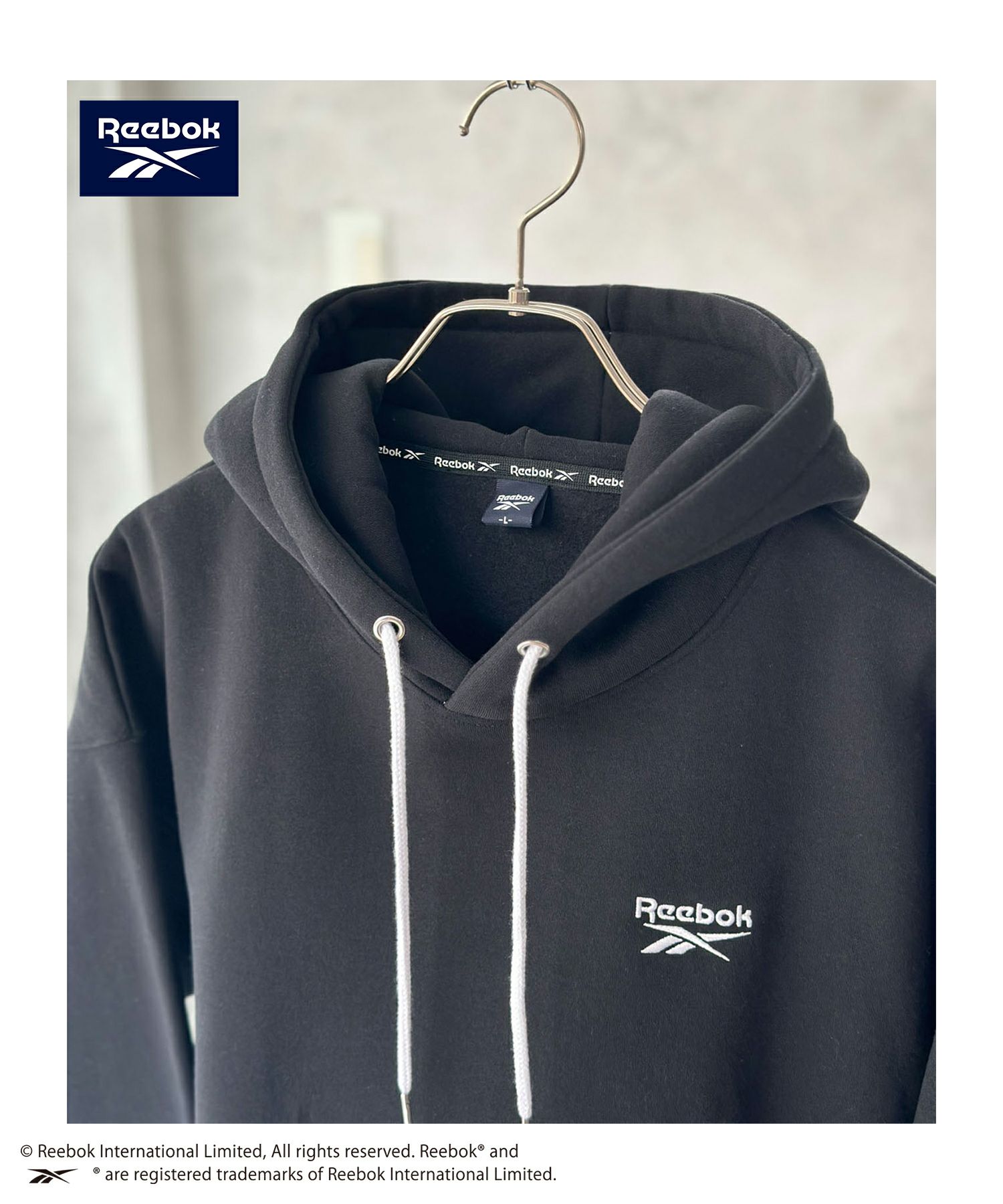 Reebok 裏起毛サークルロゴパーカー メンズ