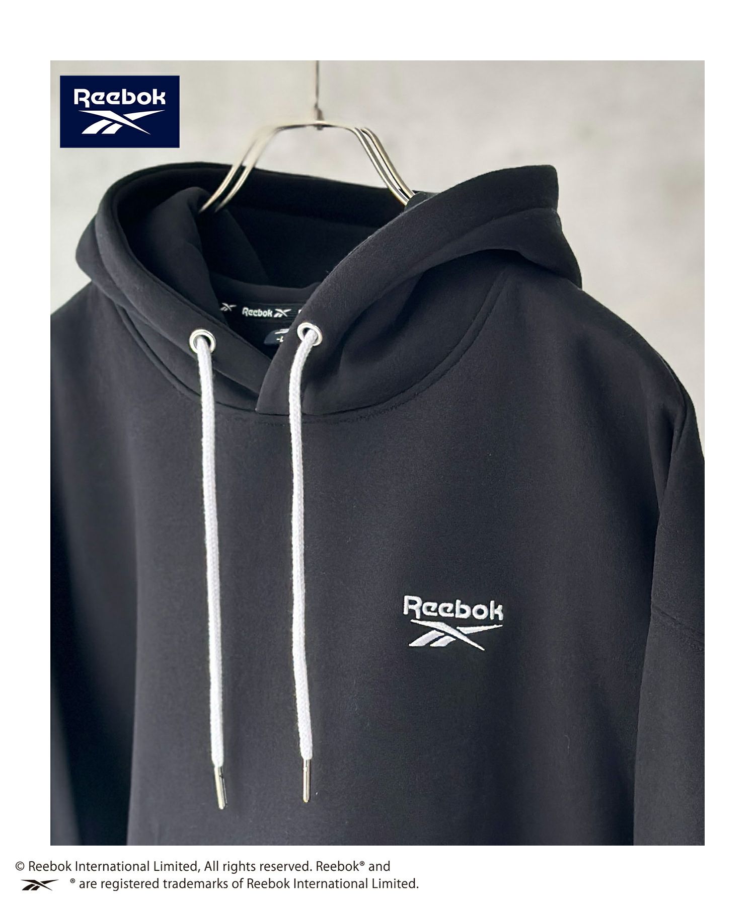 Reebok 裏起毛サークルロゴパーカー メンズ商品サムネイル-9