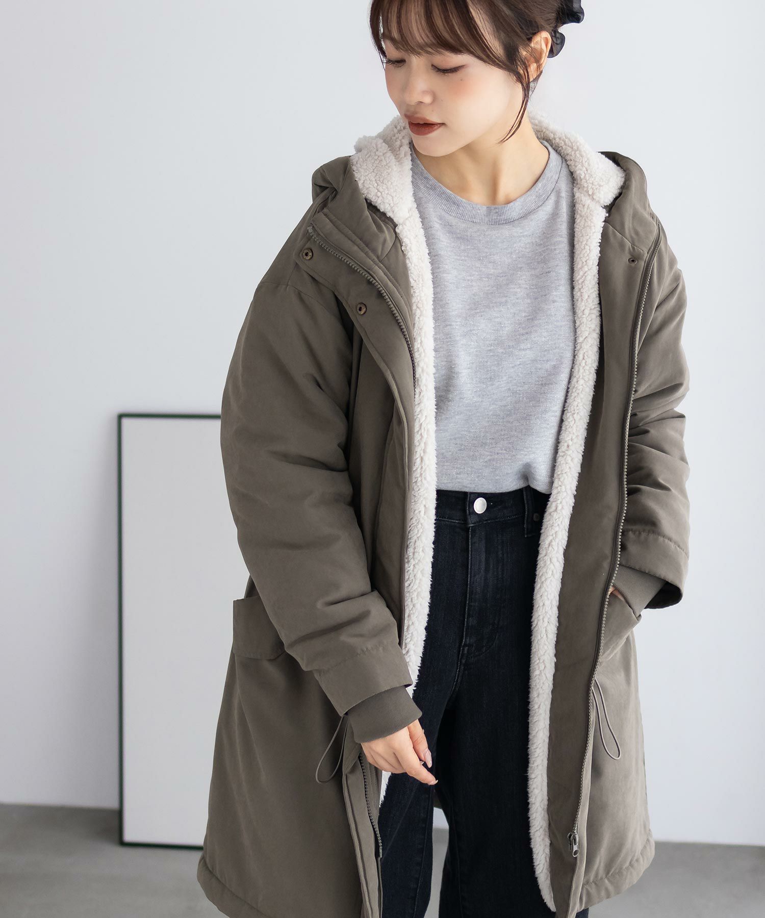 [最終さらに50%OFF]nAvy 裏ボアモッズコート レディース商品画像-1
