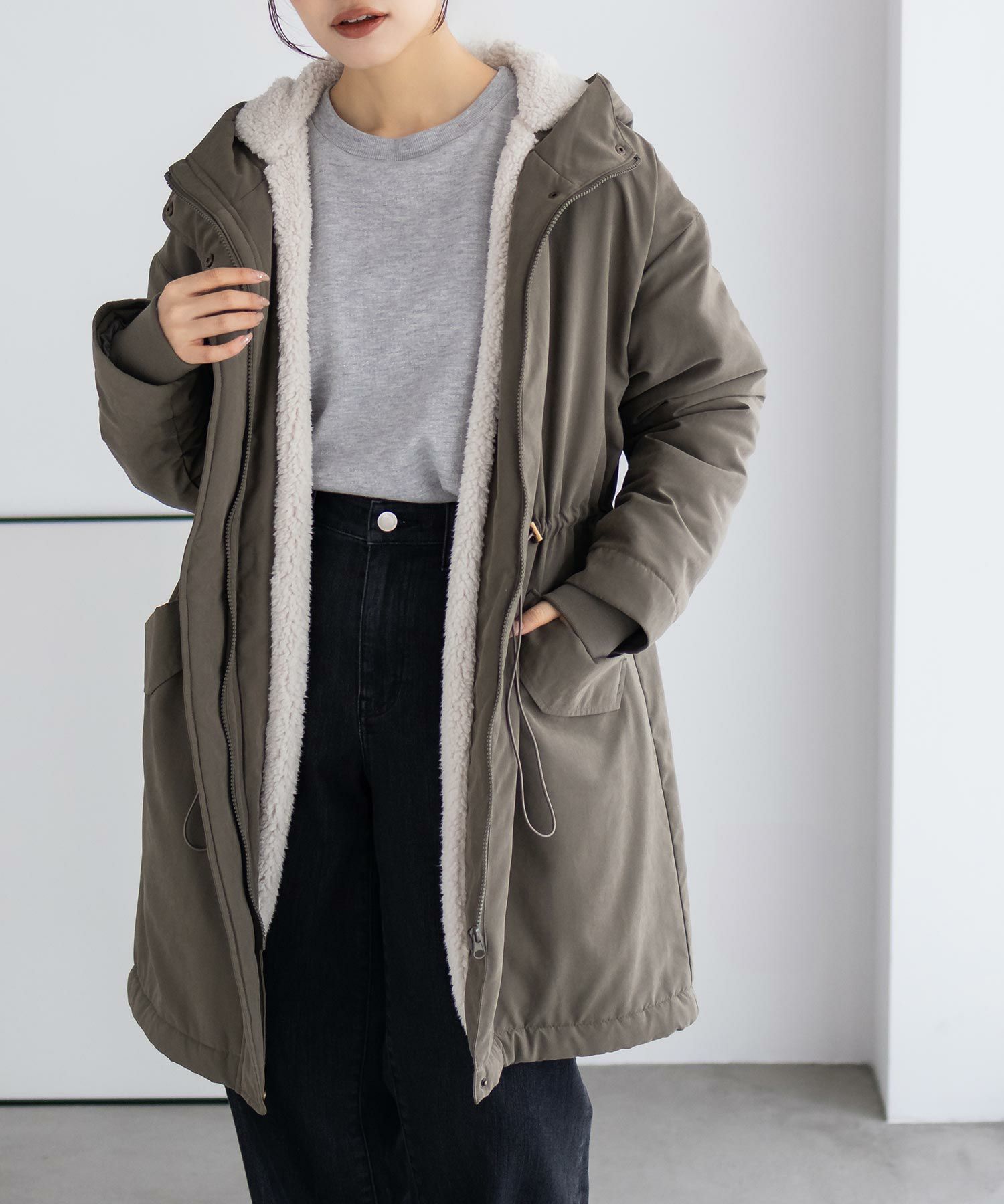 [最終さらに50%OFF]nAvy 裏ボアモッズコート レディース商品画像-5