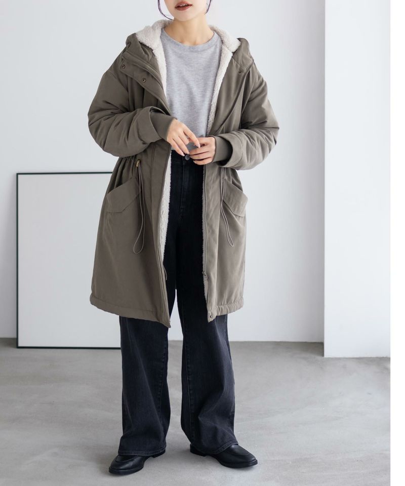 nAvy 裏ボアモッズコート レディース商品画像-8
