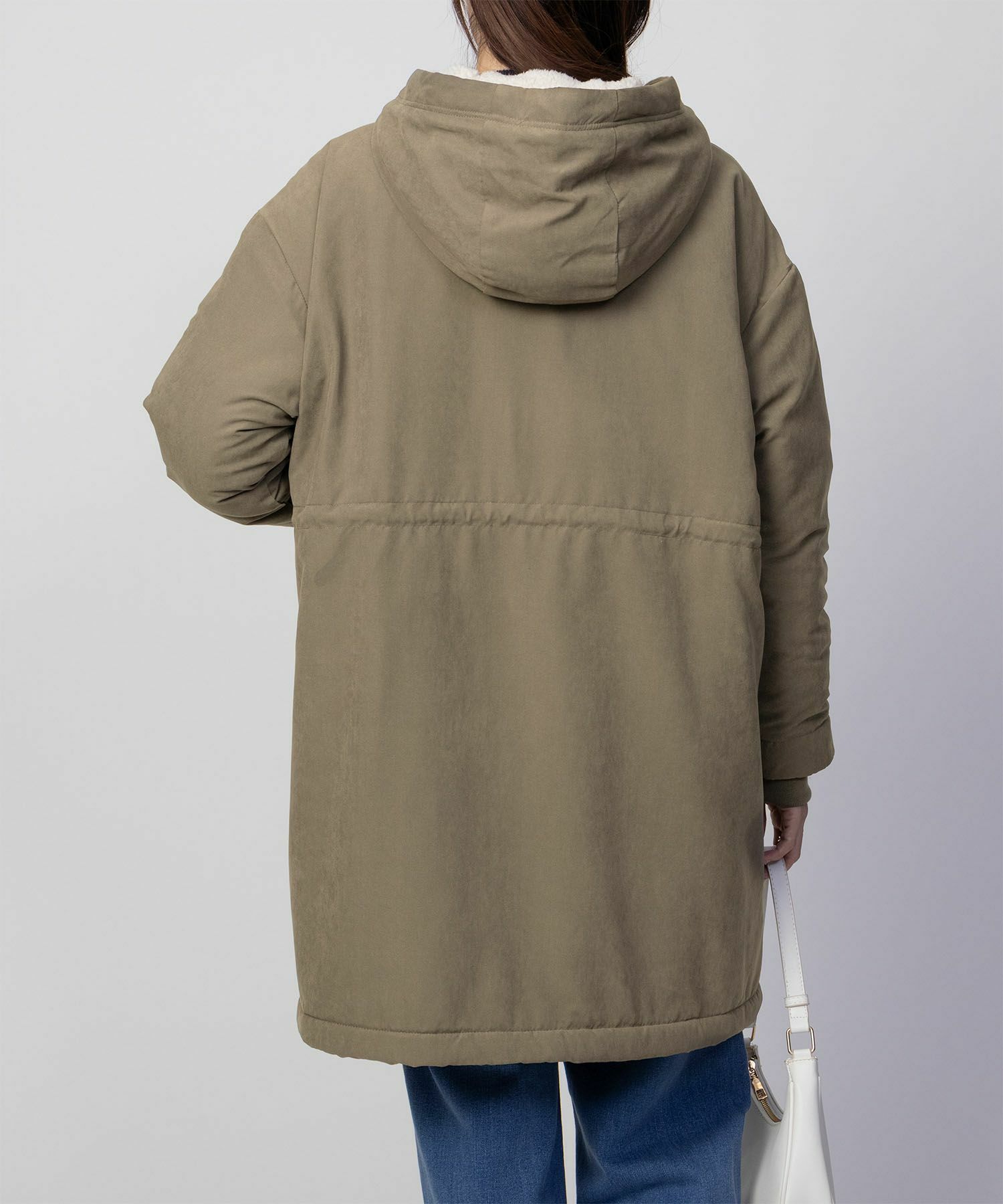 NAVY 裏ボアモッズコート レディース