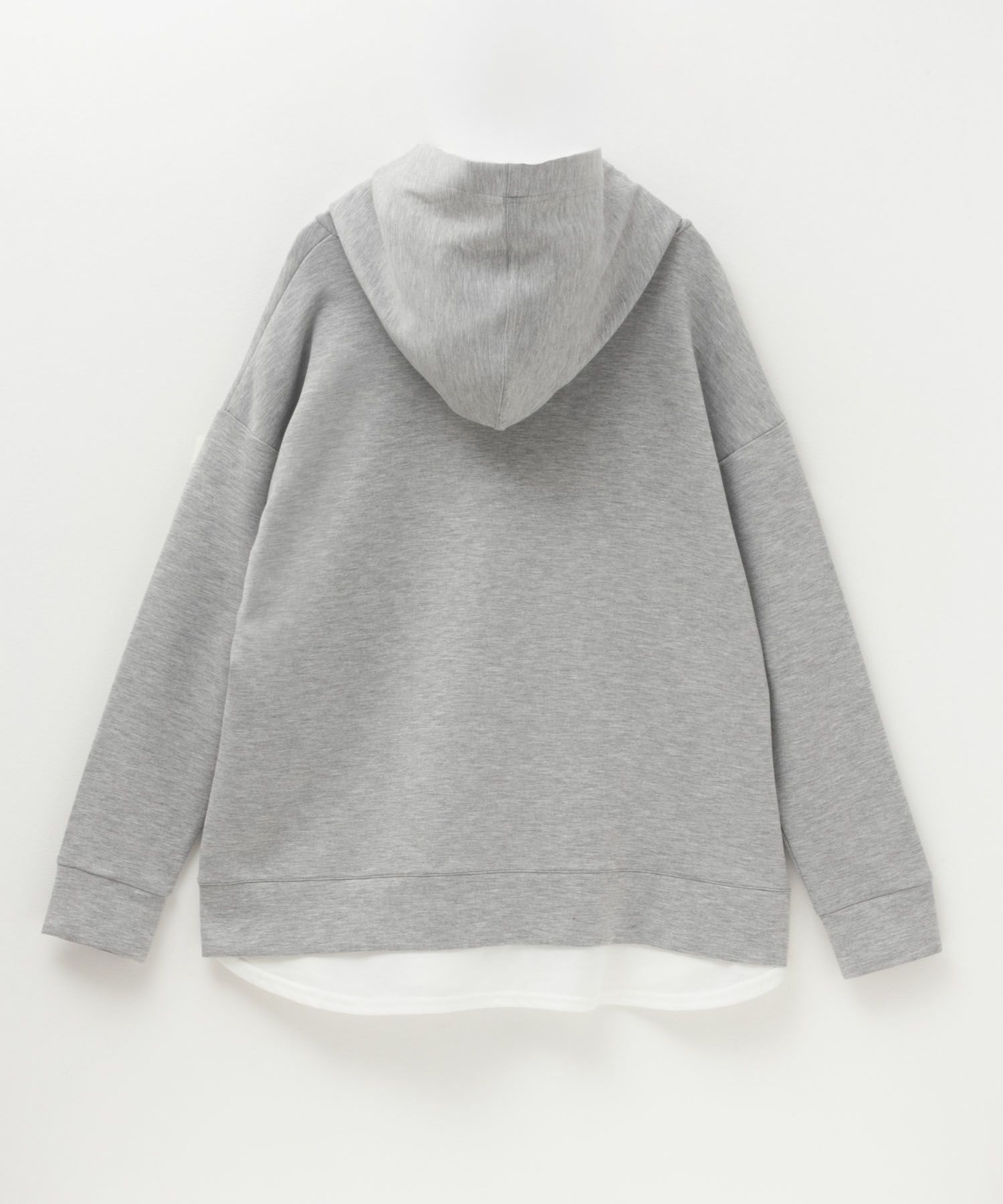 URBAN COLLECTION  ポンチ素材 裾レイヤードプルパーカー レディース商品画像-18