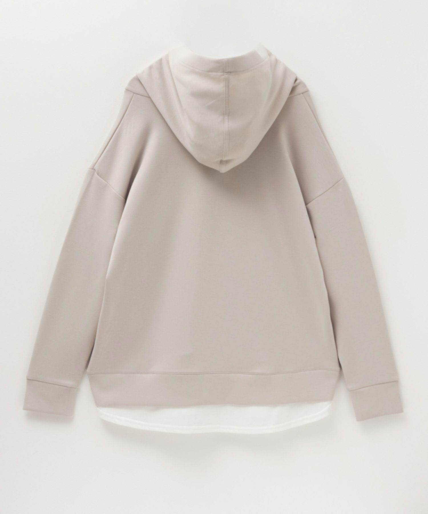 URBAN COLLECTION ポンチ素材 裾レイヤードプルパーカー レディース