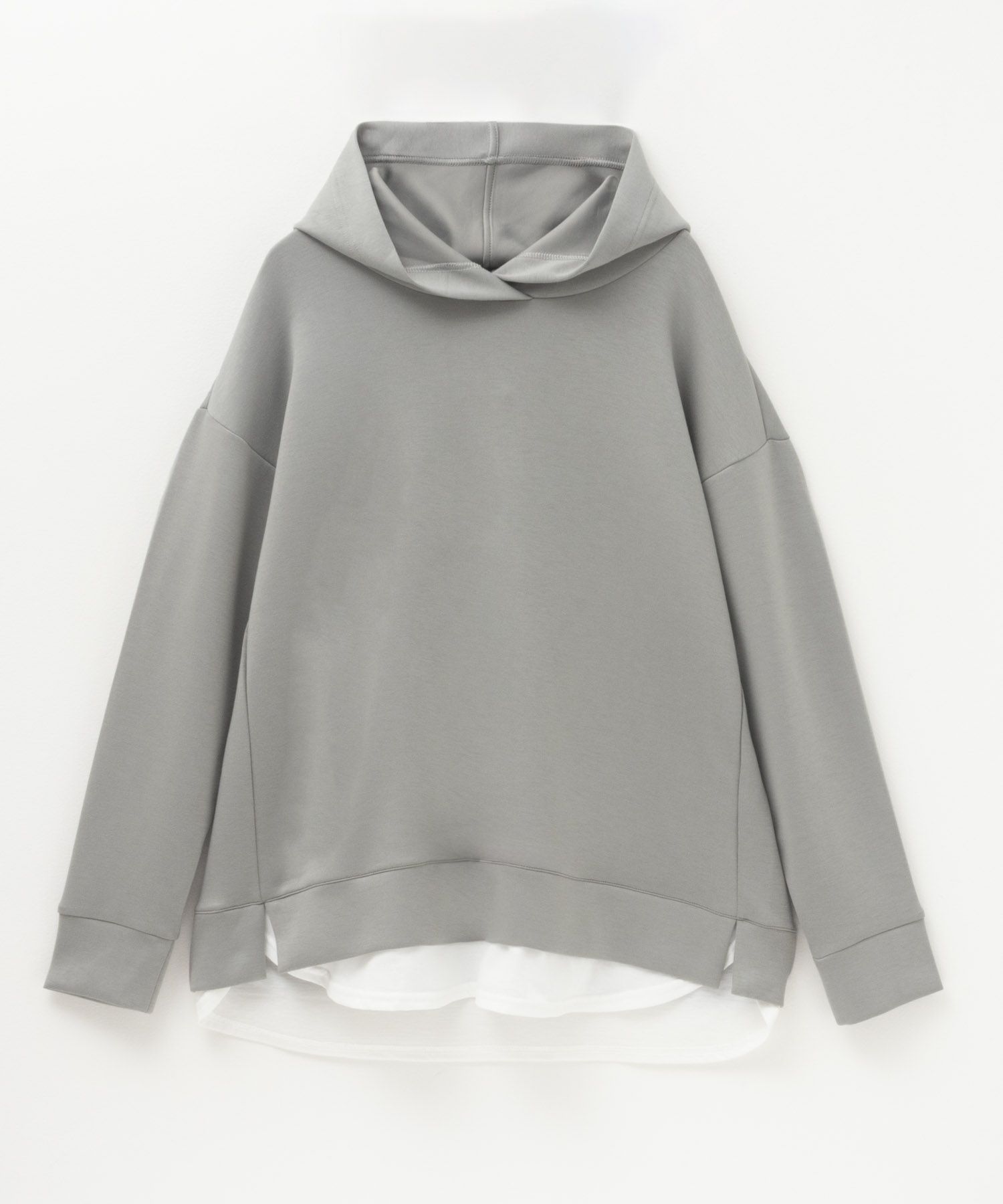 URBAN COLLECTION  ポンチ素材 裾レイヤードプルパーカー レディース商品画像-21