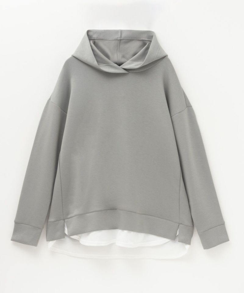 URBAN COLLECTION  ポンチ素材 裾レイヤードプルパーカー レディース商品画像-21