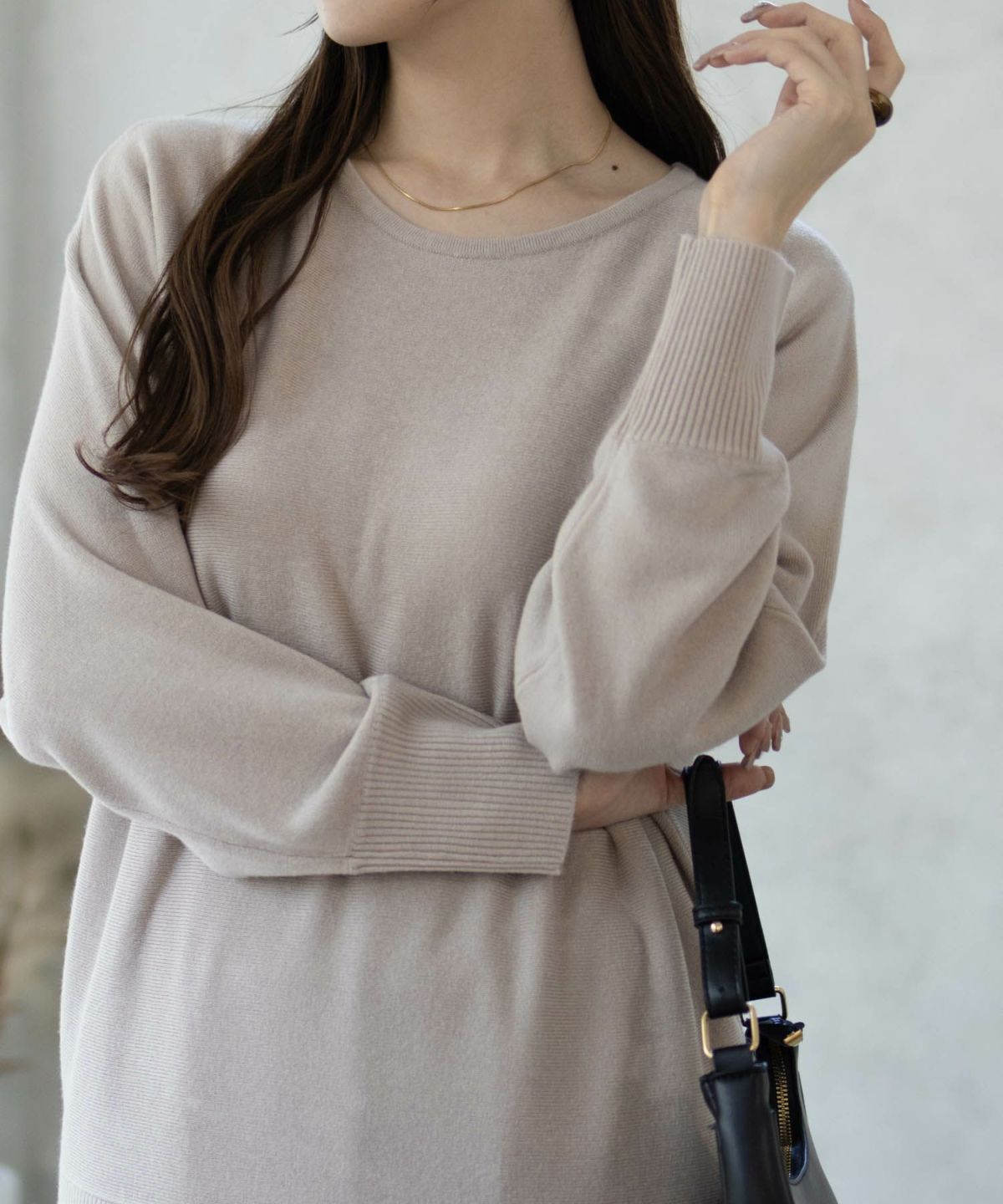 NAVY カシミヤタッチニット ドルマンスリーブ レディース