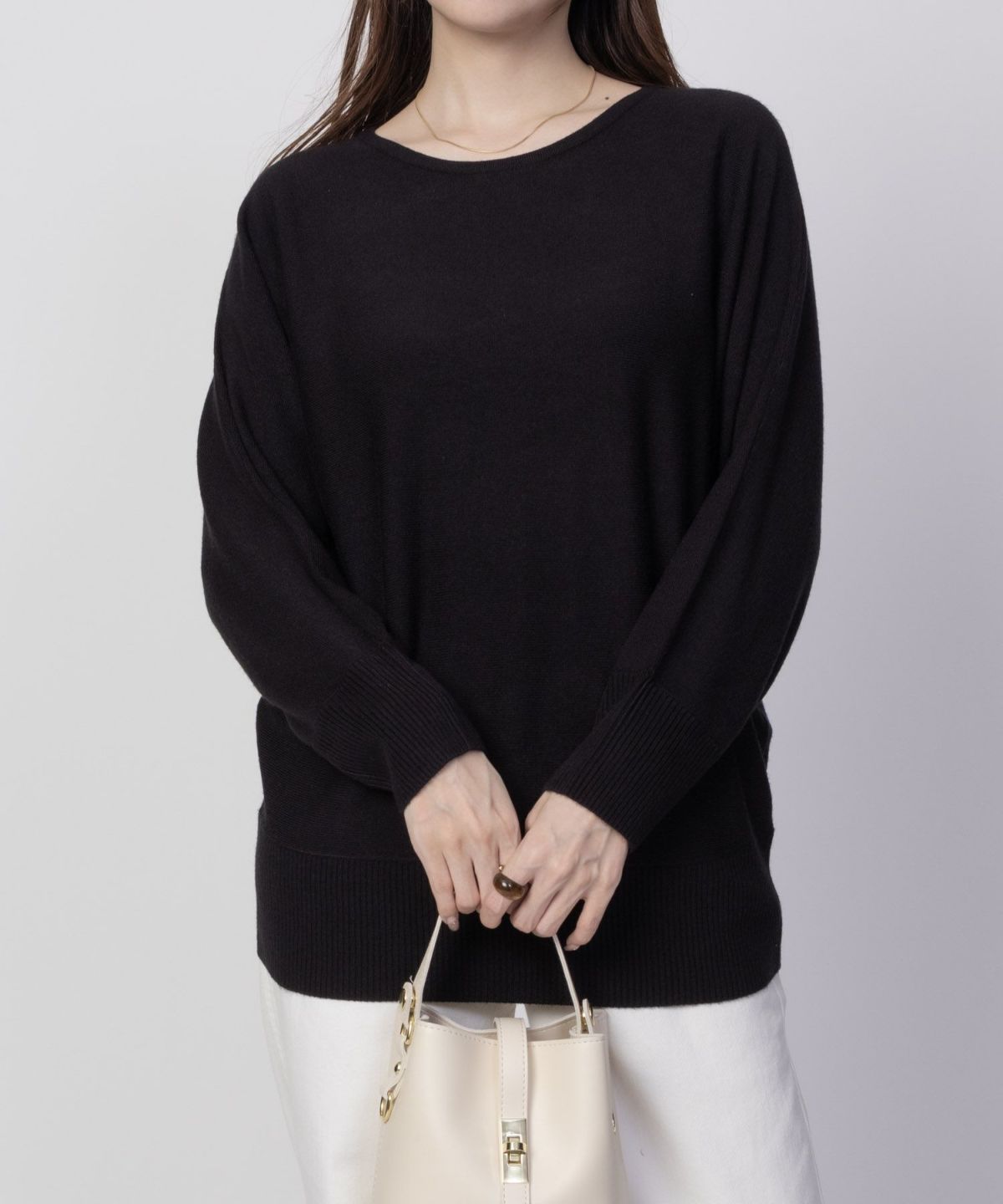 NAVY カシミヤタッチニット ドルマンスリーブ レディース