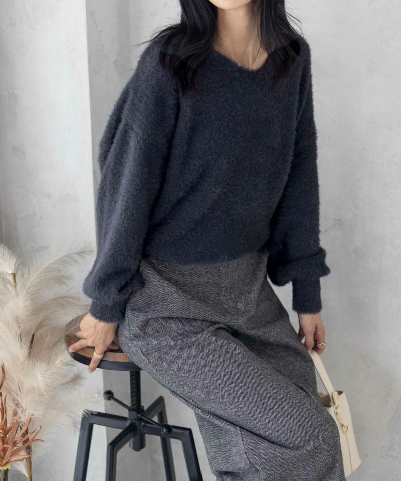 Howdy Marie  フェザーヤーンVネックプルオーバー レディース商品画像-3