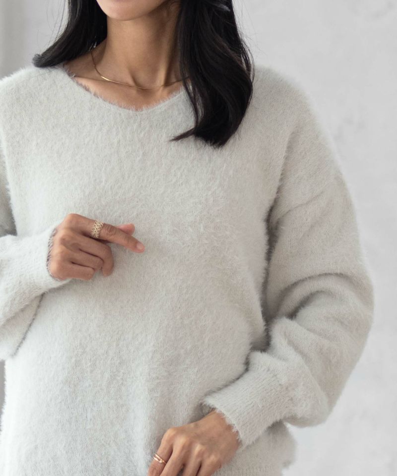 Howdy Marie  フェザーヤーンVネックプルオーバー レディース商品画像-4