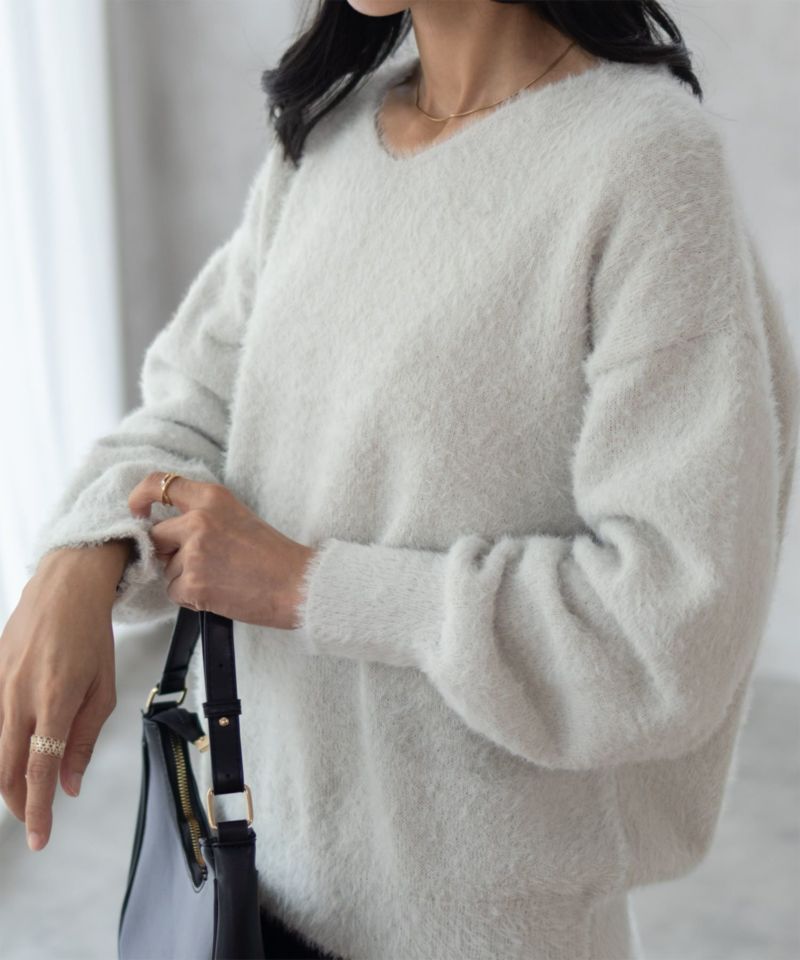 Howdy Marie  フェザーヤーンVネックプルオーバー レディース商品画像-5