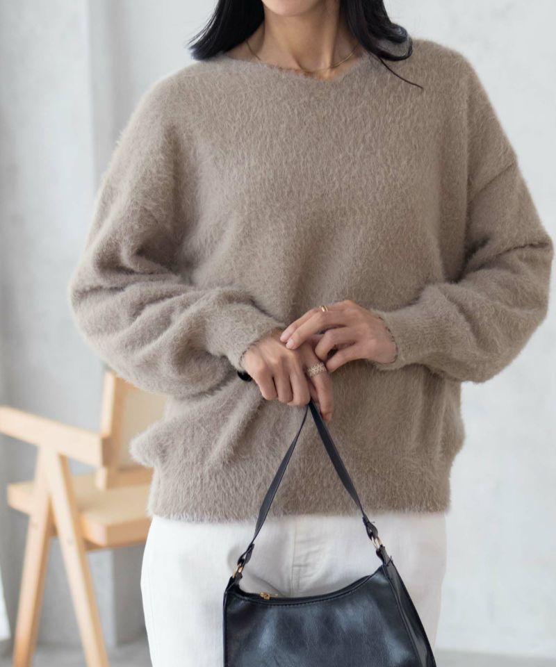 Howdy Marie  フェザーヤーンVネックプルオーバー レディース商品画像-7