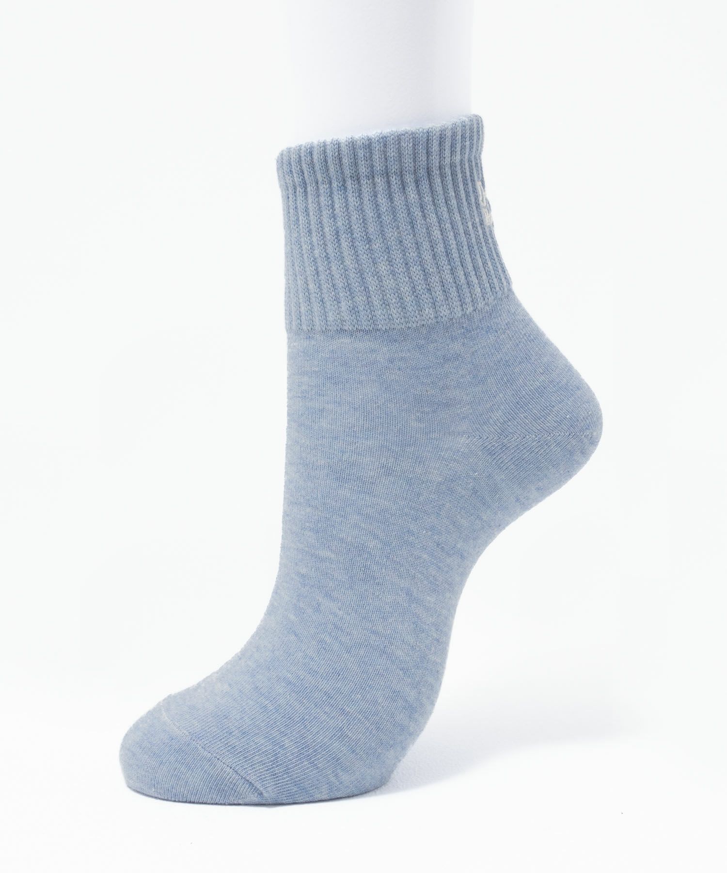 NAVY  リブロゴ刺繍ショート丈ソックス レディース商品画像-7