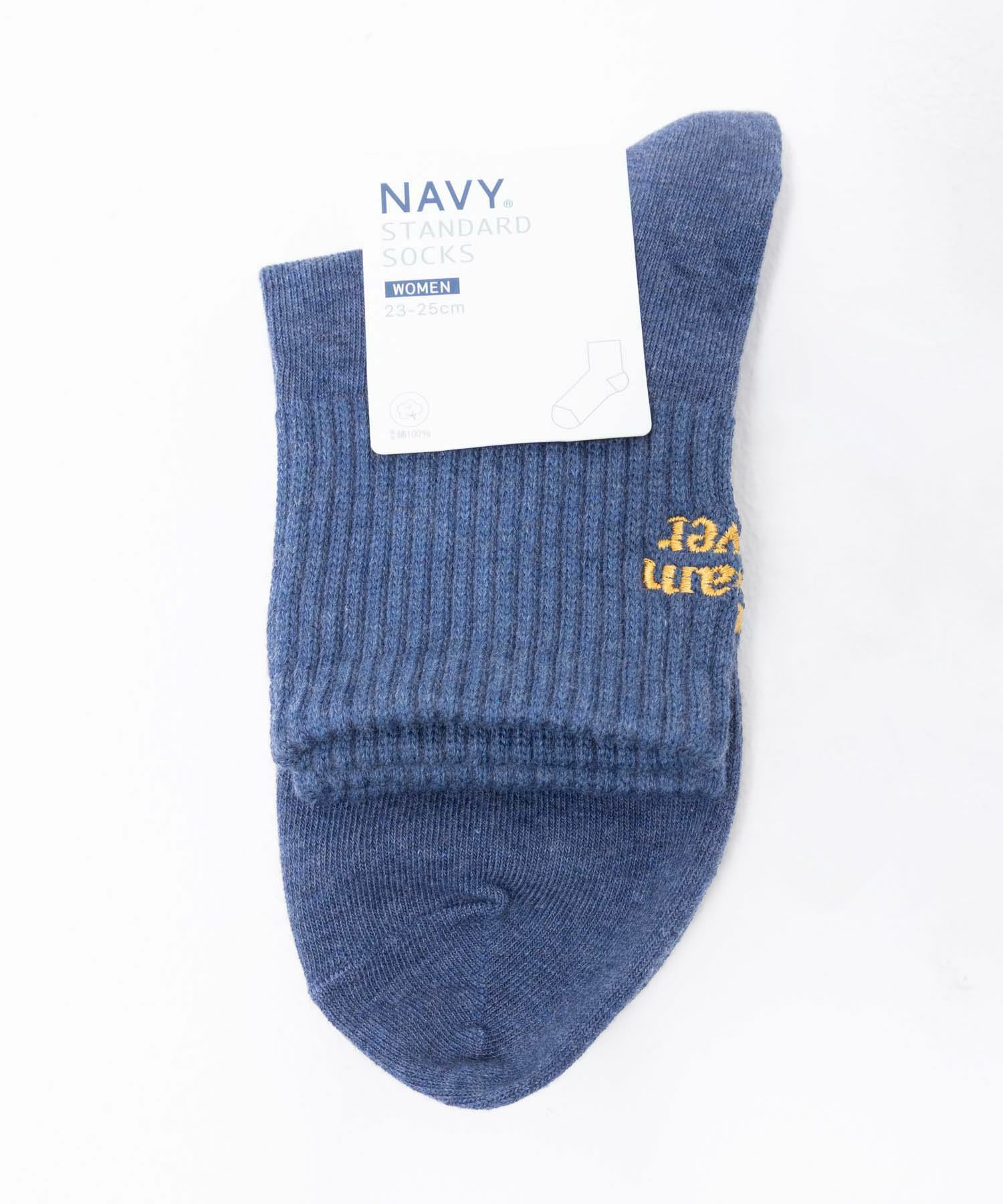 NAVY  リブロゴ刺繍ショート丈ソックス レディース商品画像-15