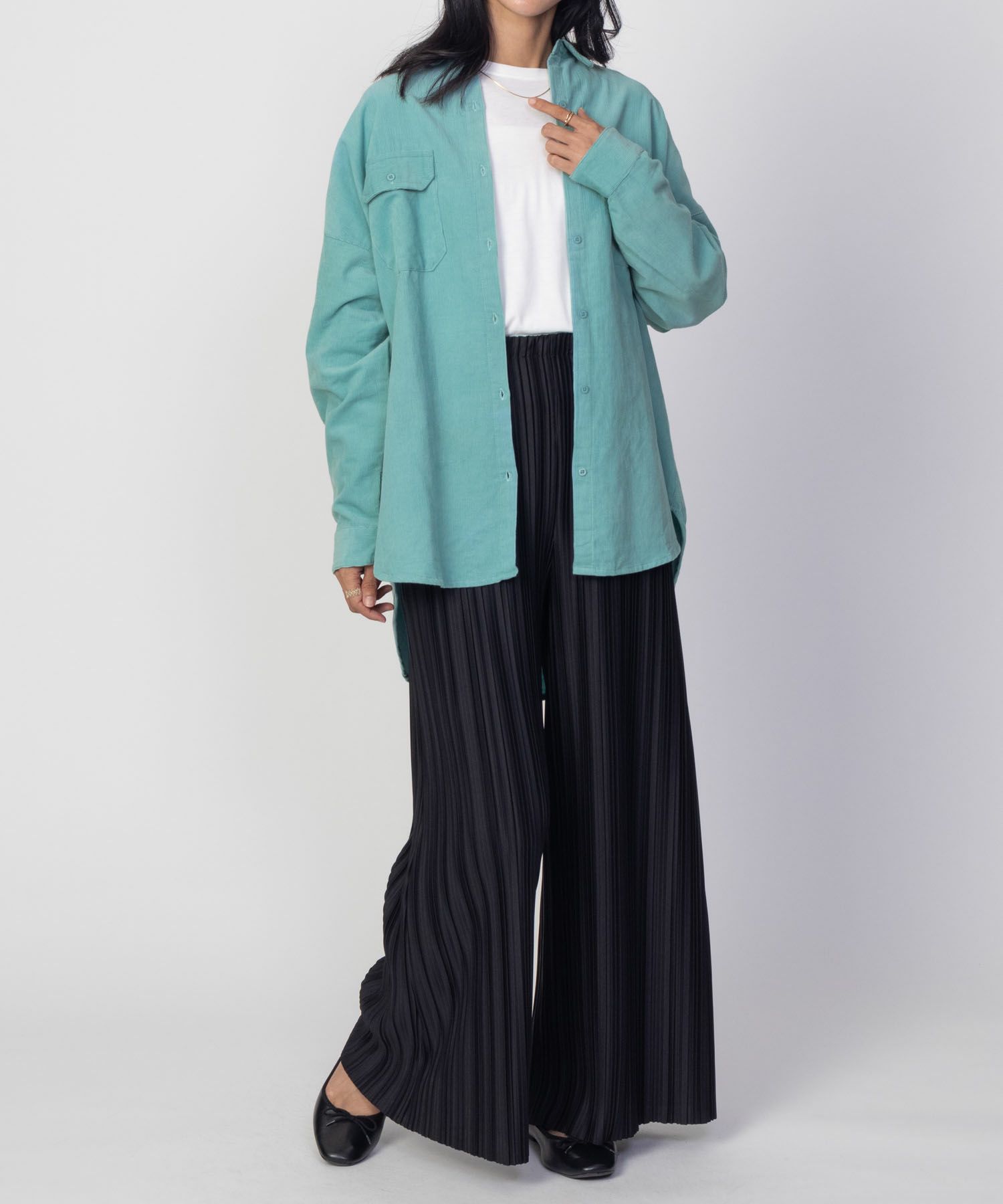 Howdy Marie インドコールオーバーシャツ レディース